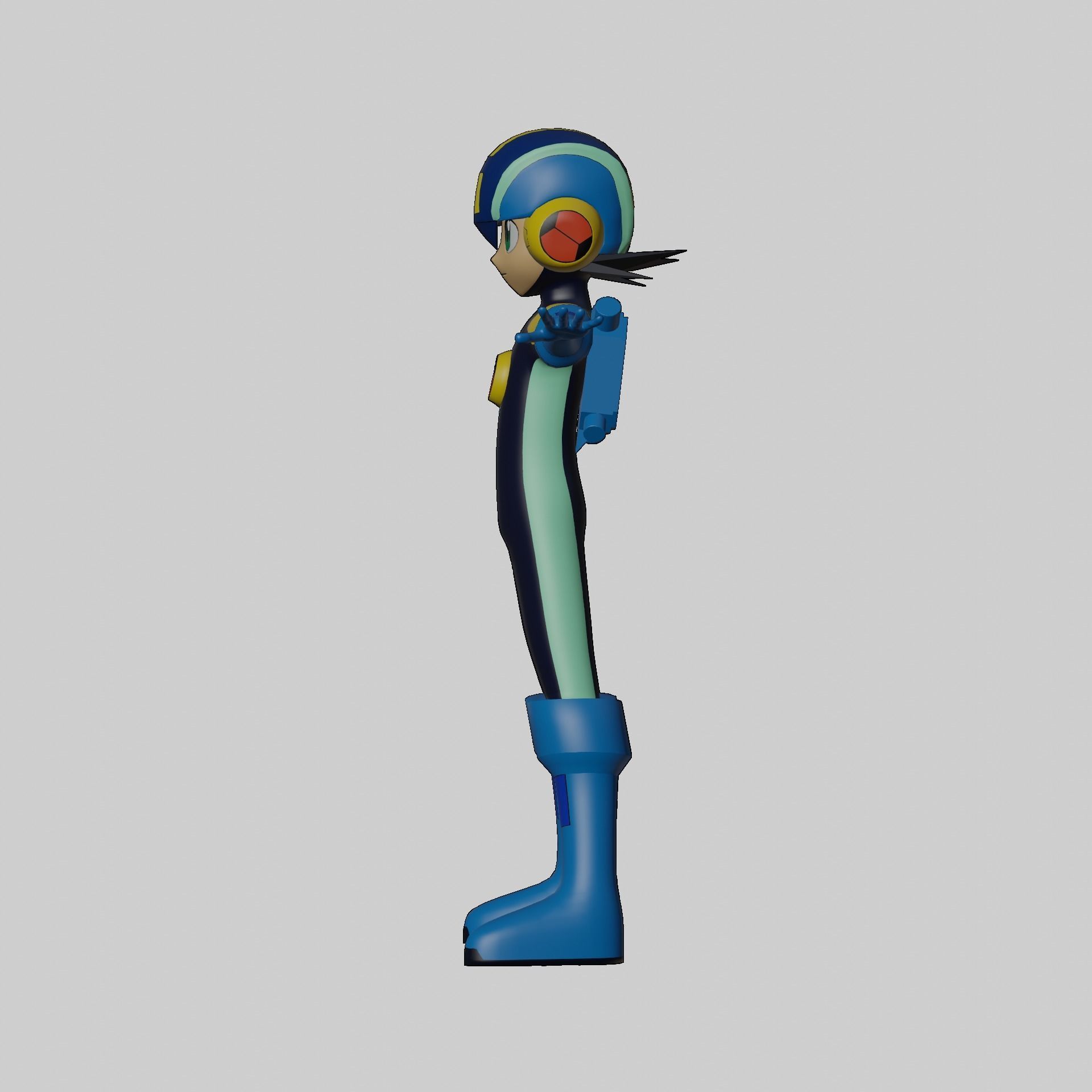 Megaman EXE Model Low-poly 3D model_4