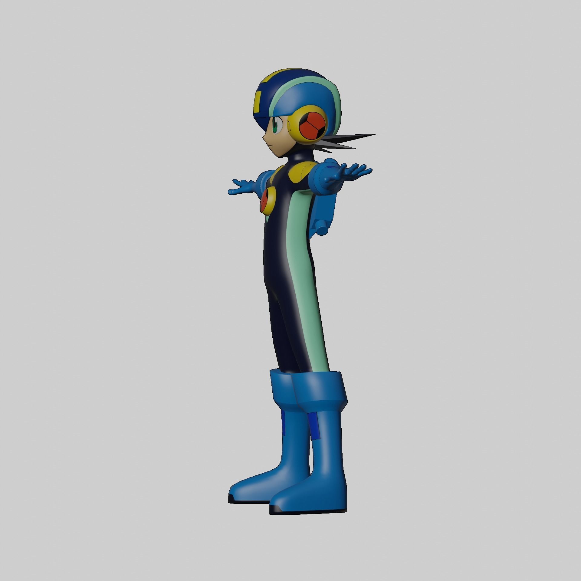 Megaman EXE Model Low-poly 3D model_9