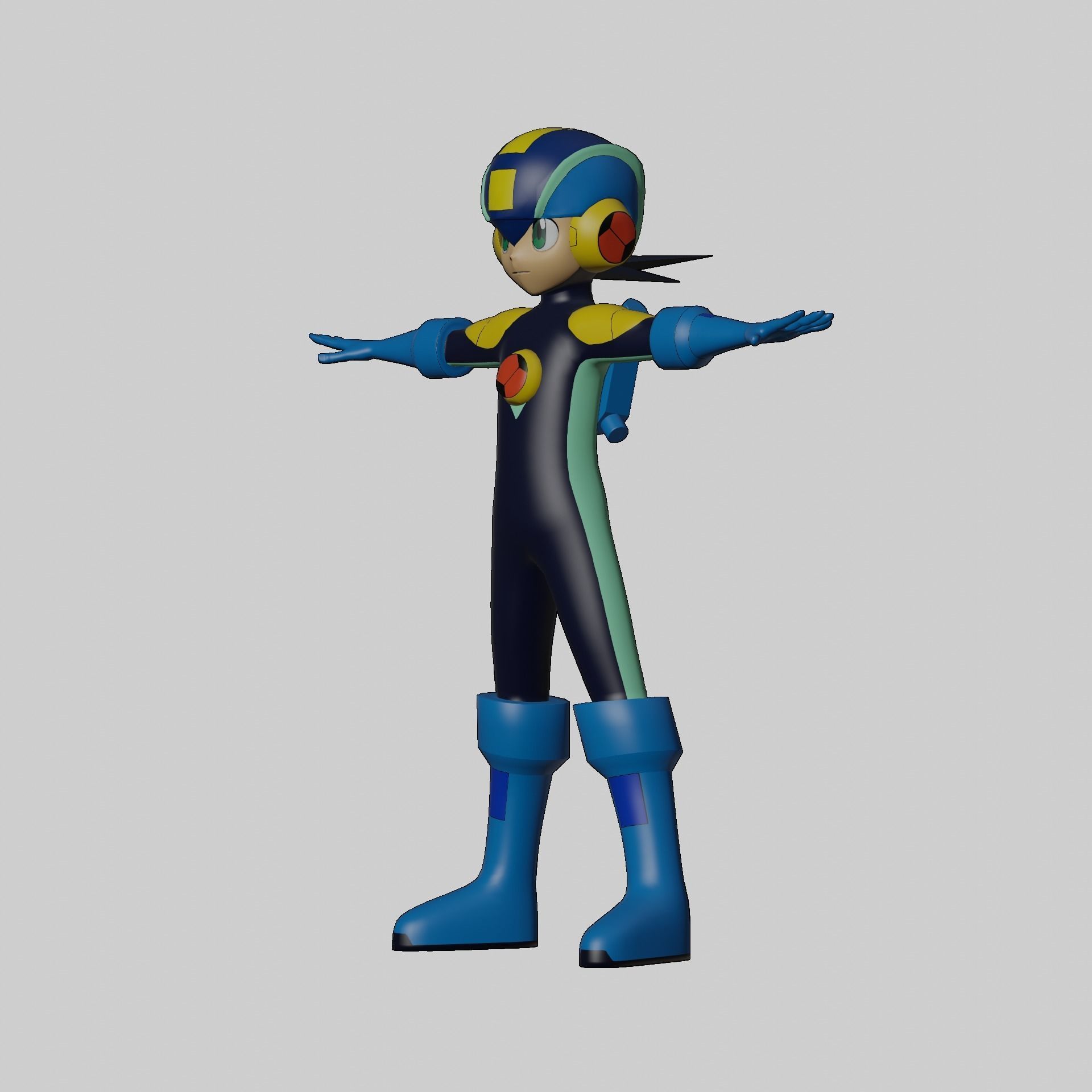 Megaman EXE Model Low-poly 3D model_13