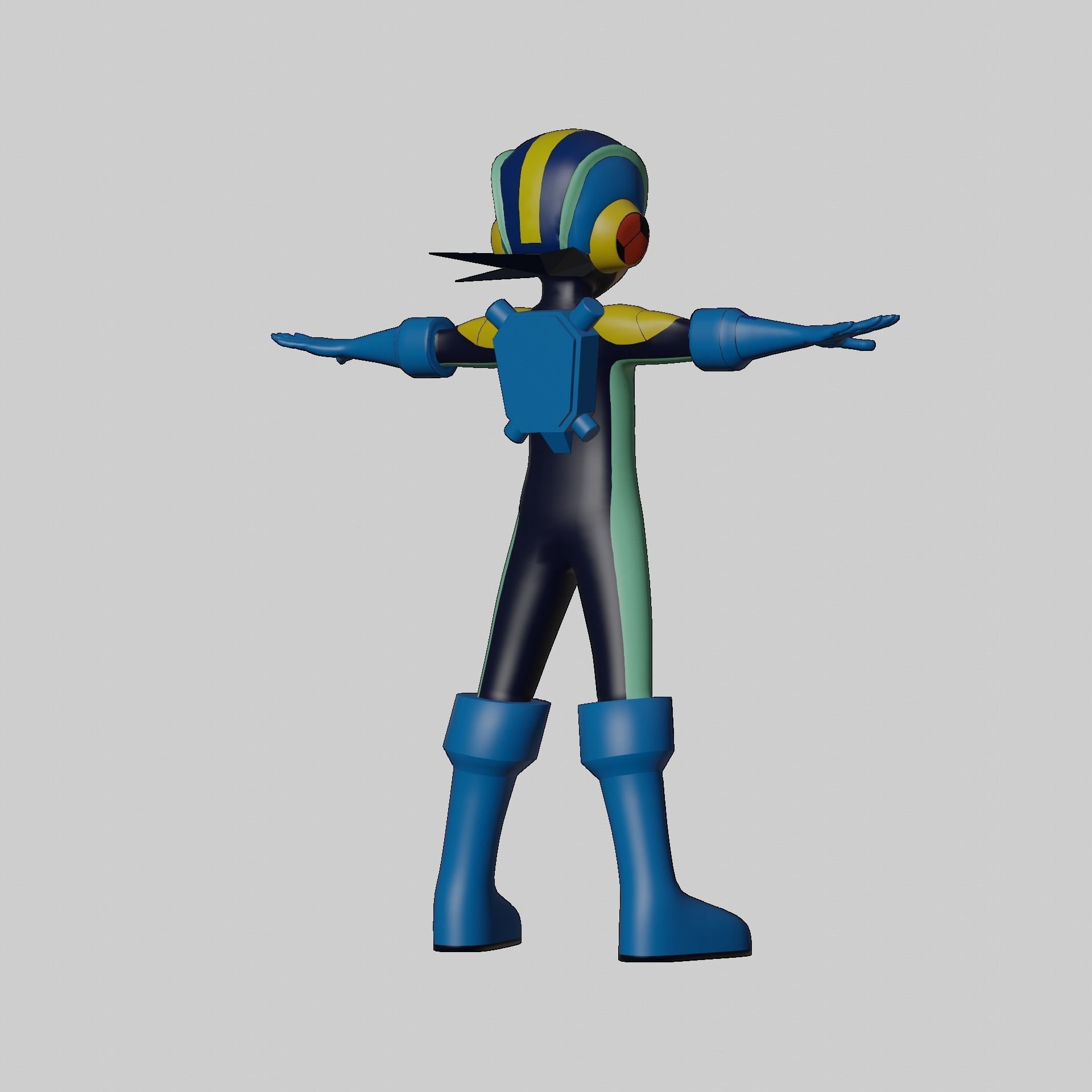Megaman EXE Model Low-poly 3D model_32