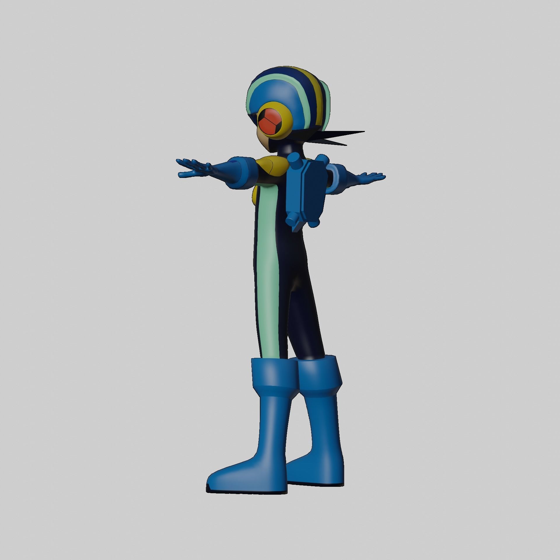 Megaman EXE Model Low-poly 3D model_43