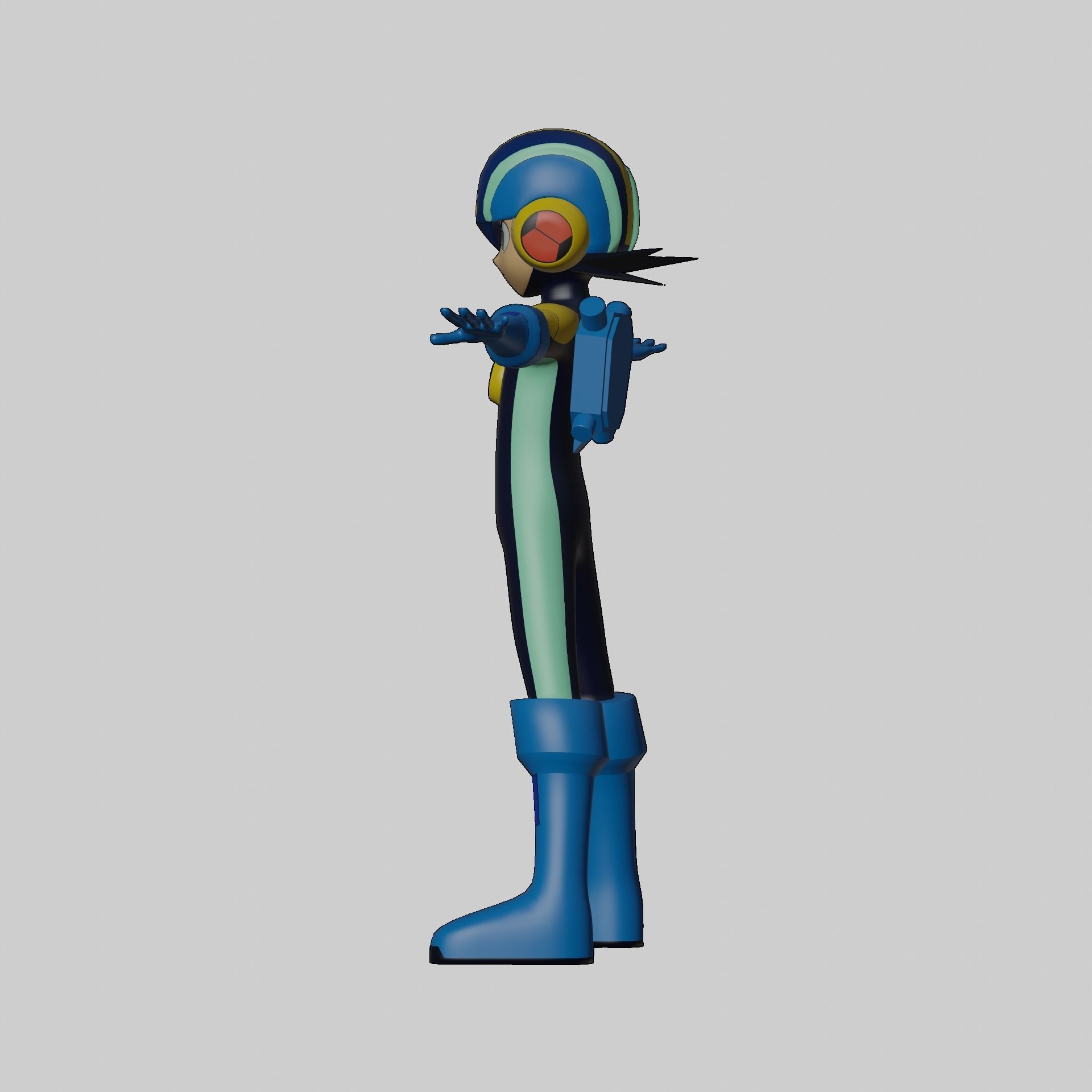 Megaman EXE Model Low-poly 3D model_46