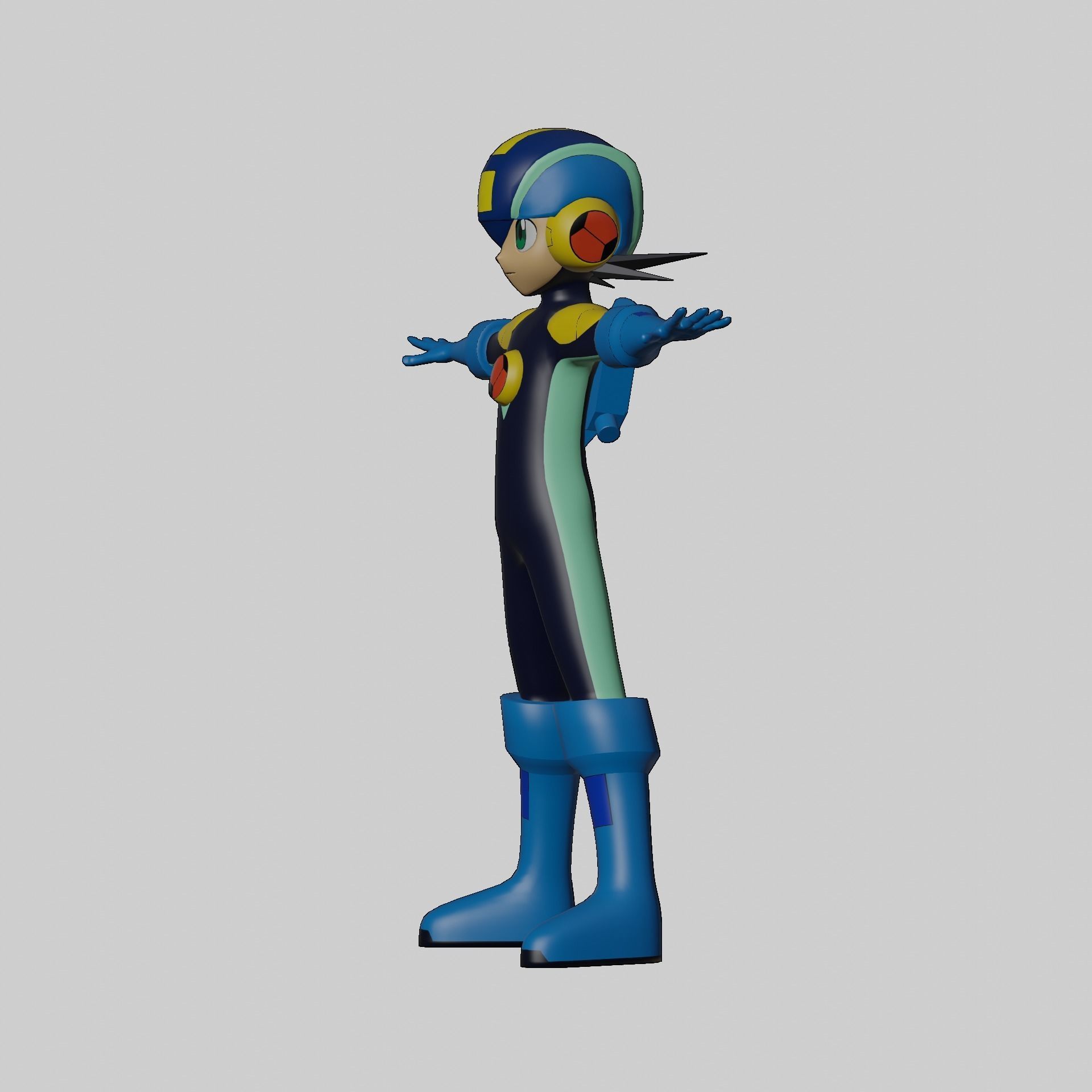 Megaman EXE Model Low-poly 3D model_10