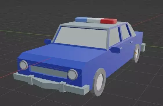 police car Free low-poly 3D model_0