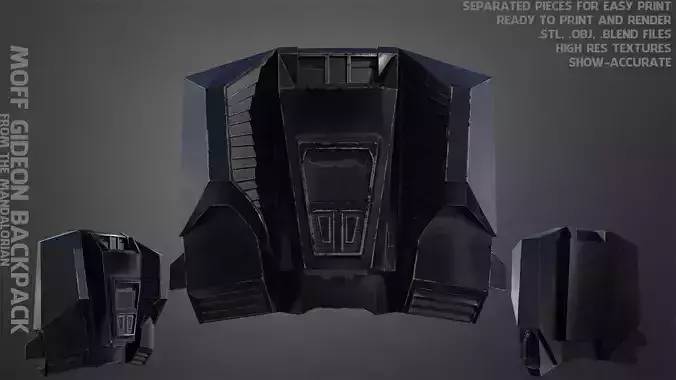 The Mandalorian Moff Gideon Backpack Jetpack for Cosplay 3D print model