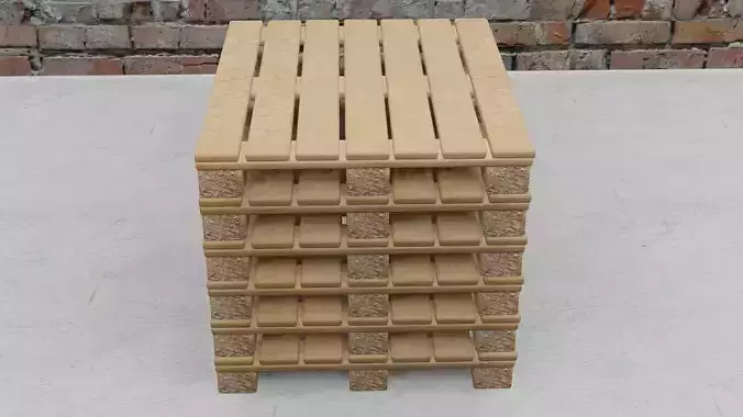 Pallet Wood Realistic Low-poly 3D model