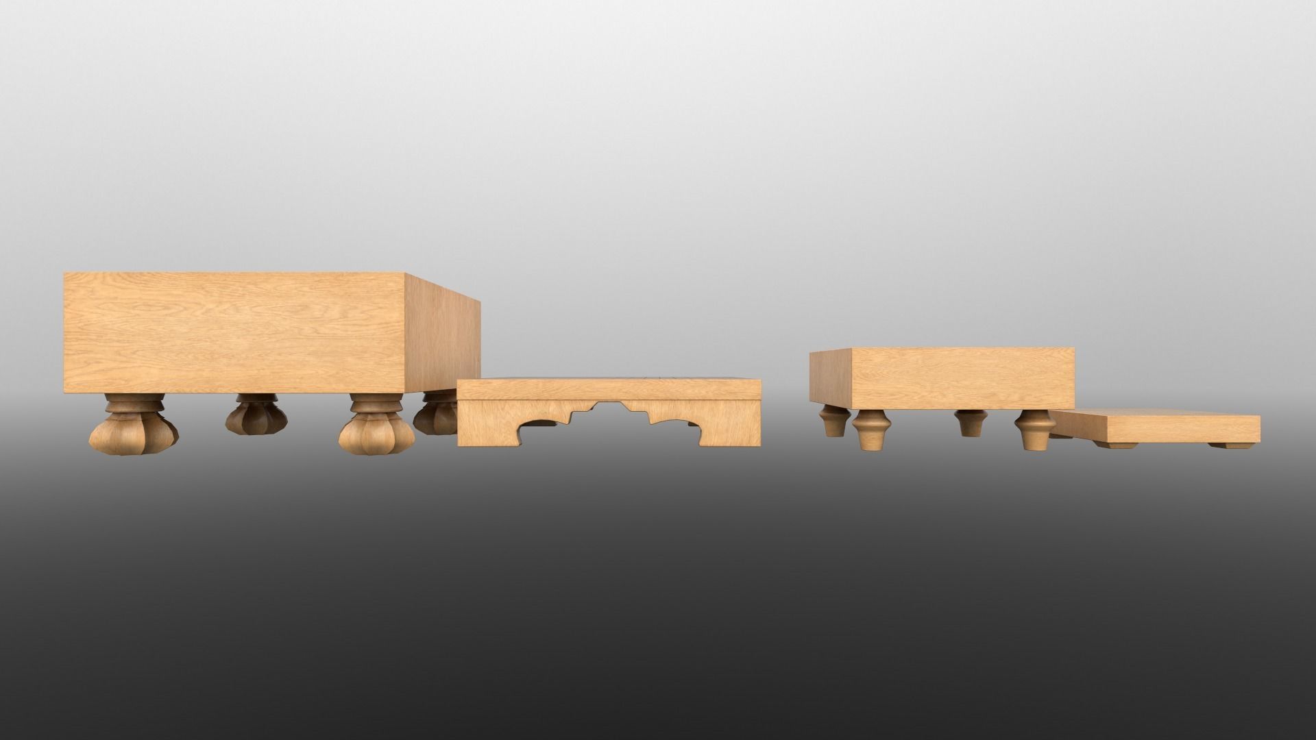 Go - Gameready Chinese boardgame models - 4 sizes  Low-poly 3D model_6