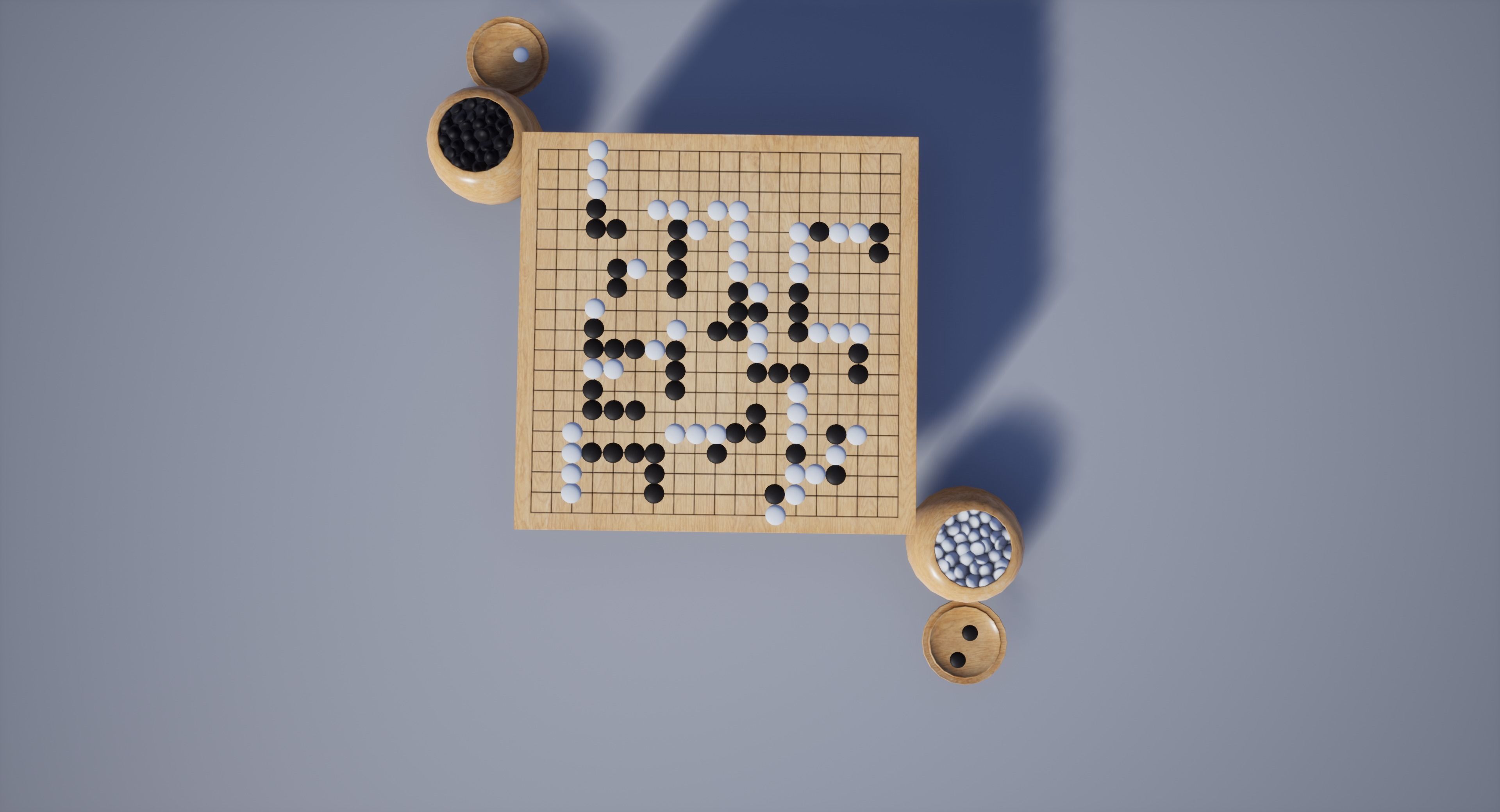 Go - Gameready Chinese boardgame models - 4 sizes  Low-poly 3D model_18