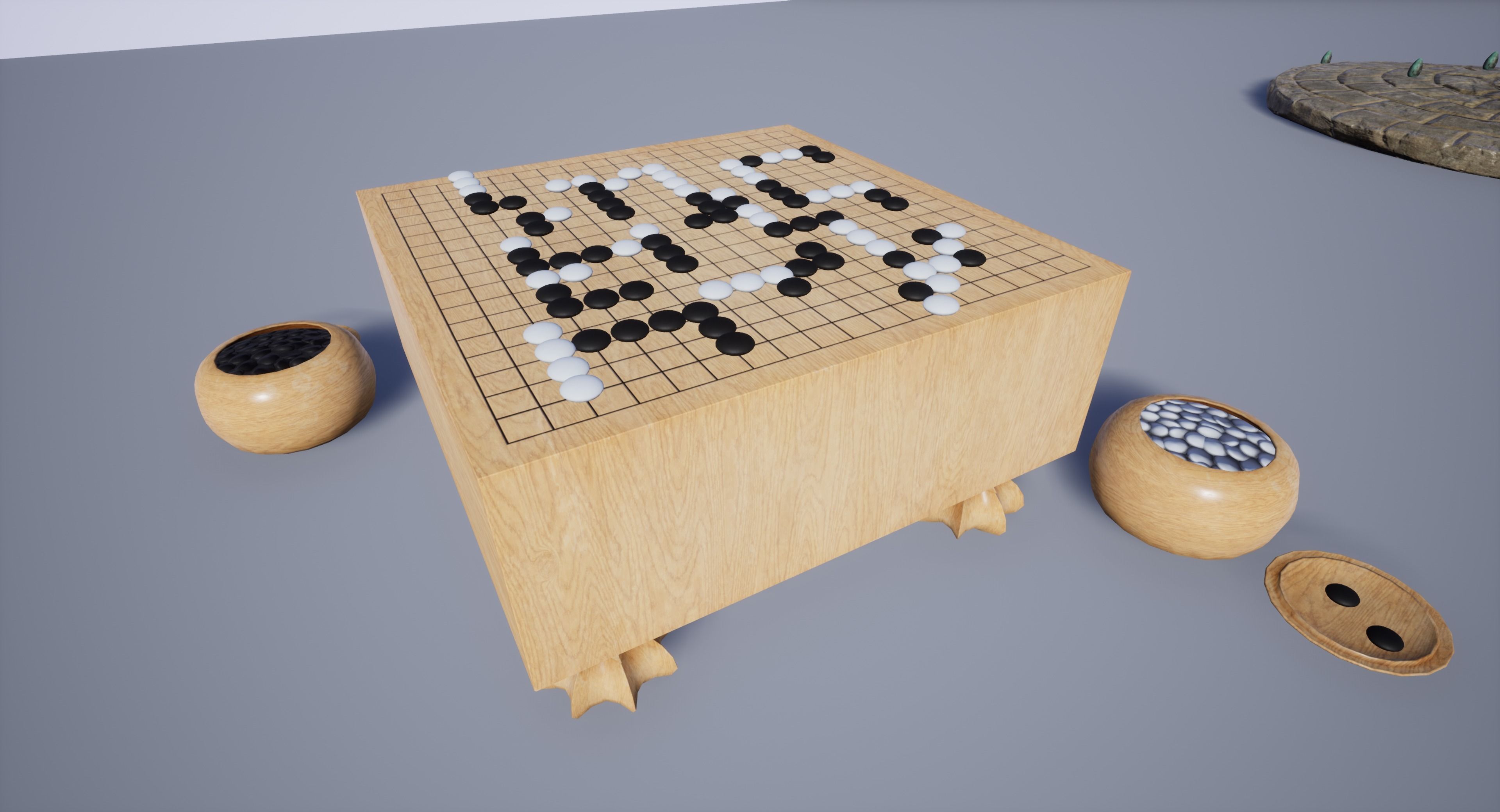 Go - Gameready Chinese boardgame models - 4 sizes  Low-poly 3D model_17