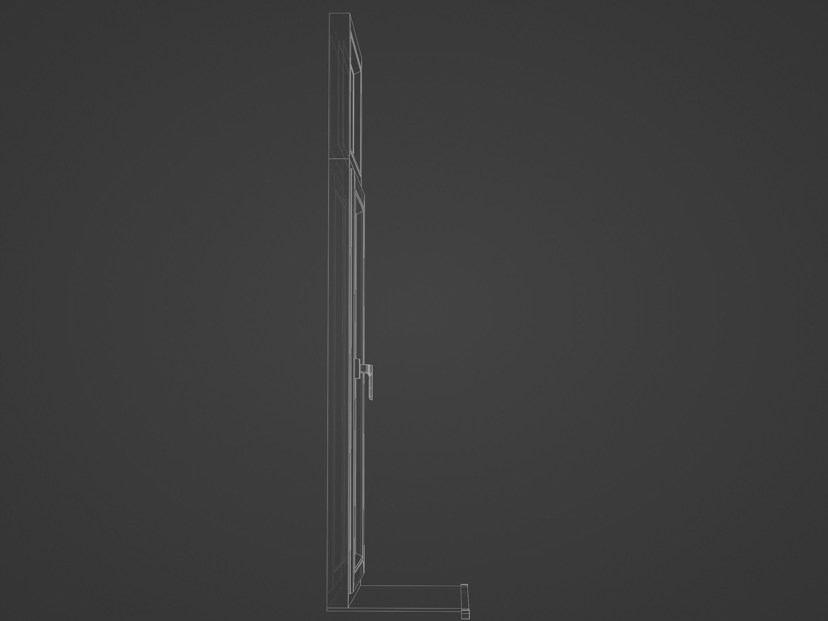 Casement window with upper window Low-poly 3D model_7