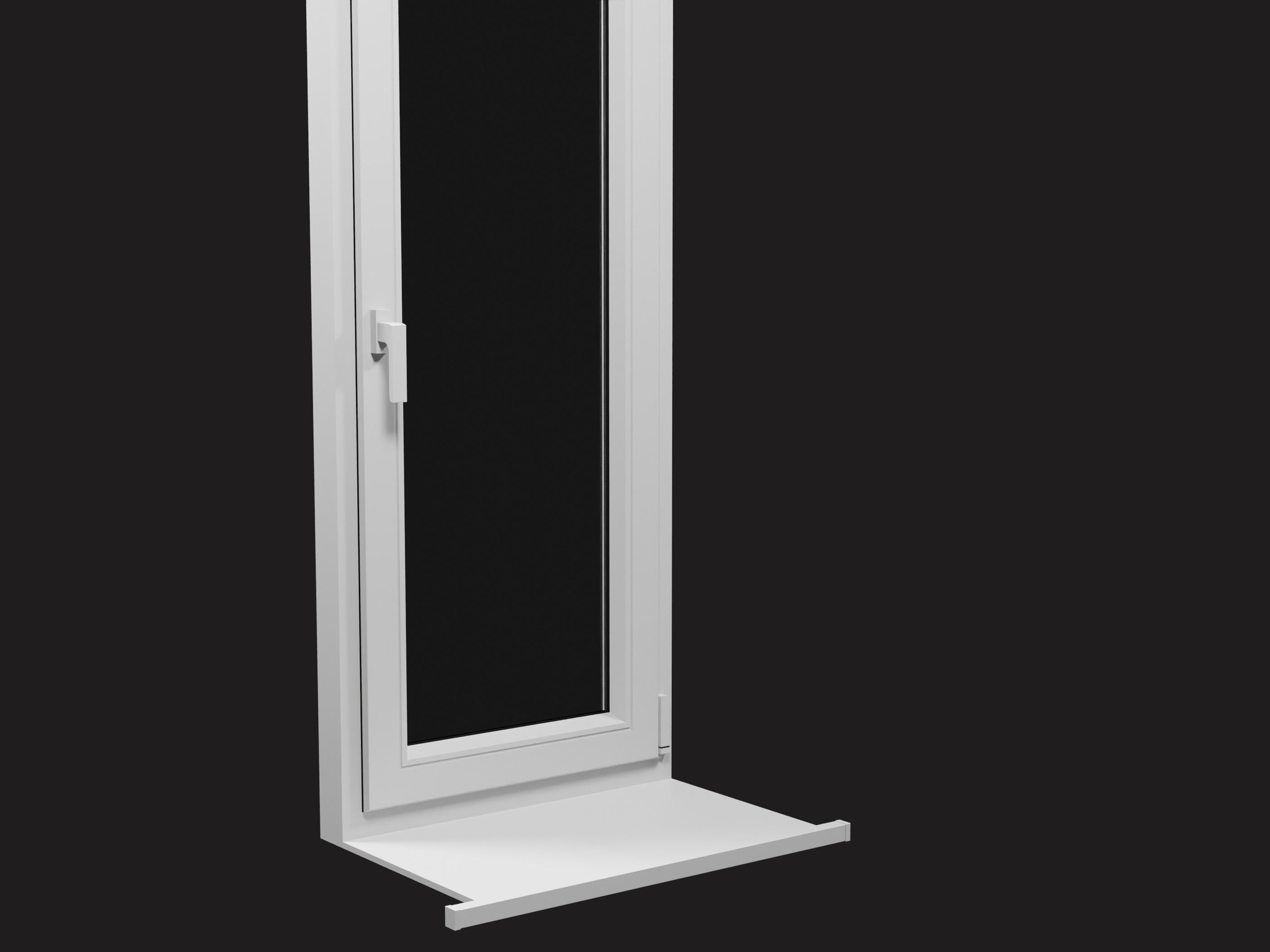 Casement window with upper window Low-poly 3D model_2
