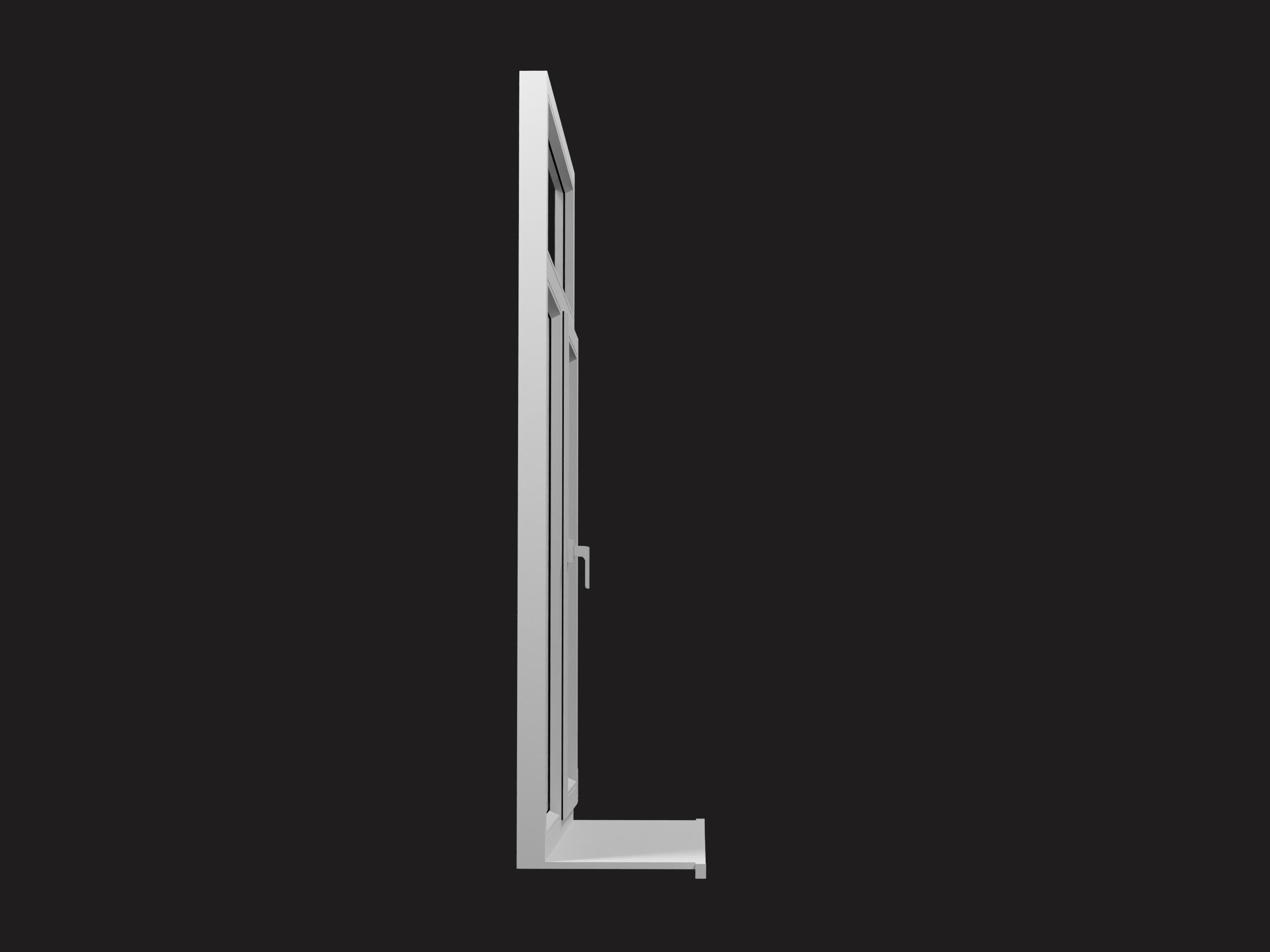 Casement window with upper window Low-poly 3D model_15