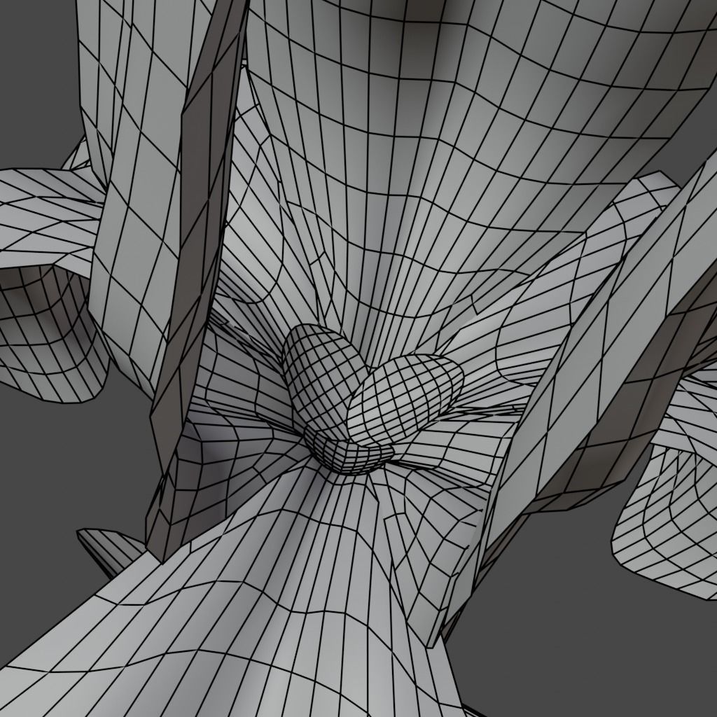 Flower in vase Iris Low-poly 3D model_7