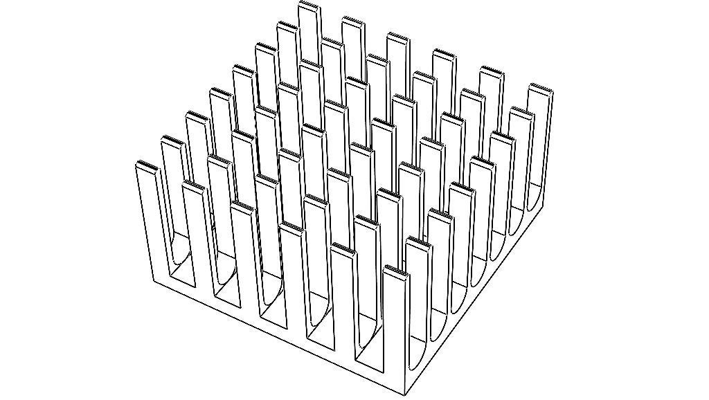 Computer Motherboard Cooling Heatsink Low-poly 3D model_17