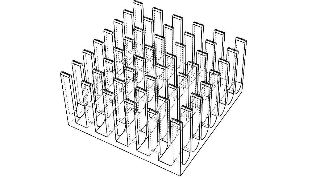 Computer Motherboard Cooling Heatsink Low-poly 3D model_18