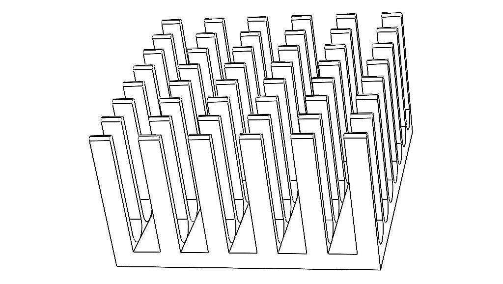 Computer Motherboard Cooling Heatsink Low-poly 3D model_2