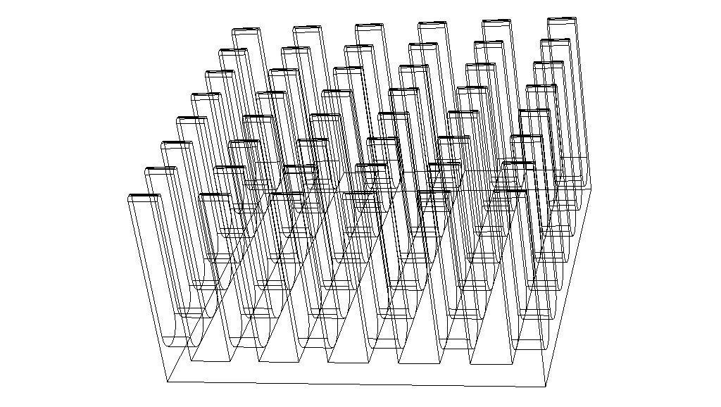 Computer Motherboard Cooling Heatsink Low-poly 3D model_4