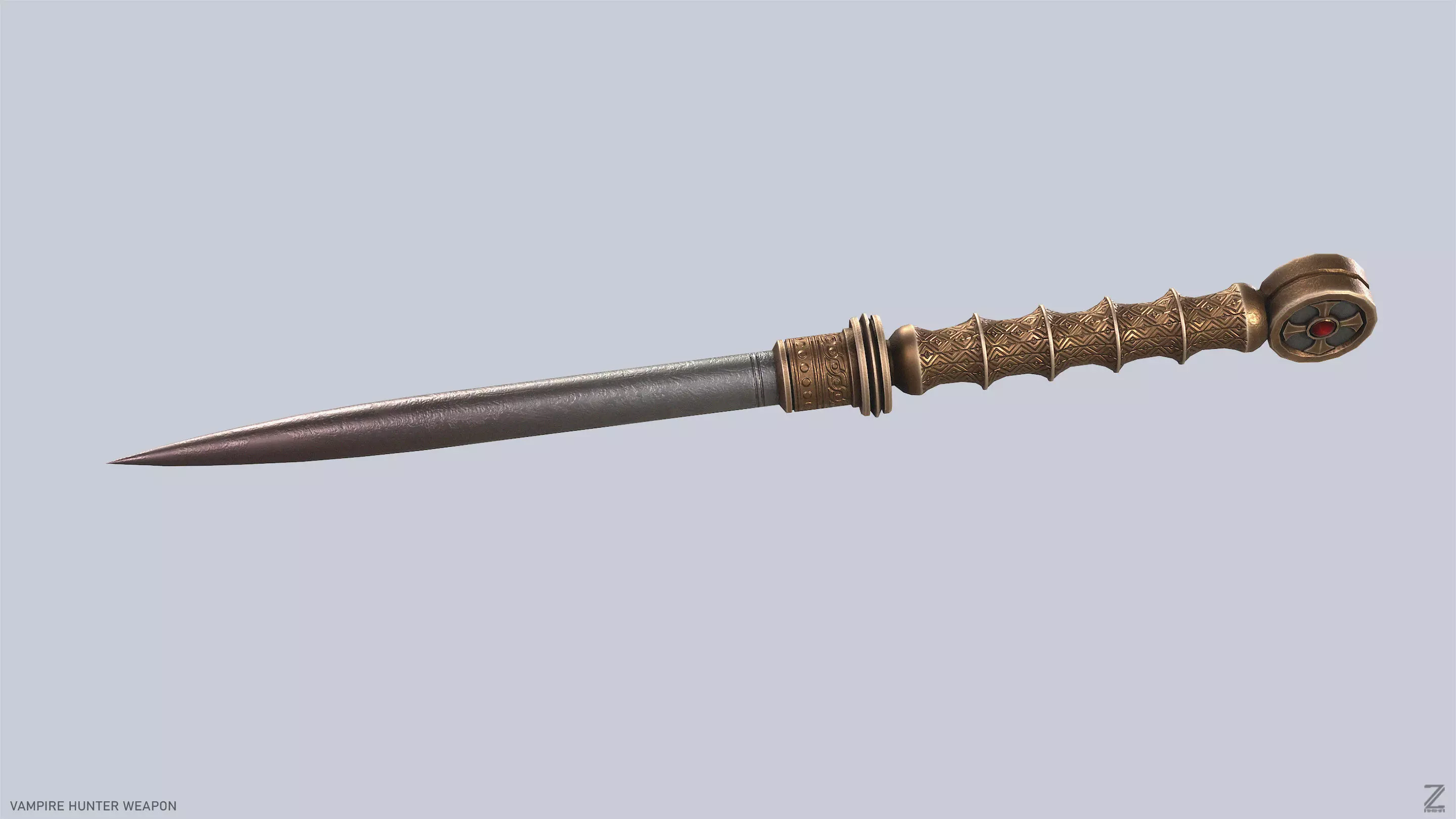 Vampire hunter weapon Low-poly 3D model_7