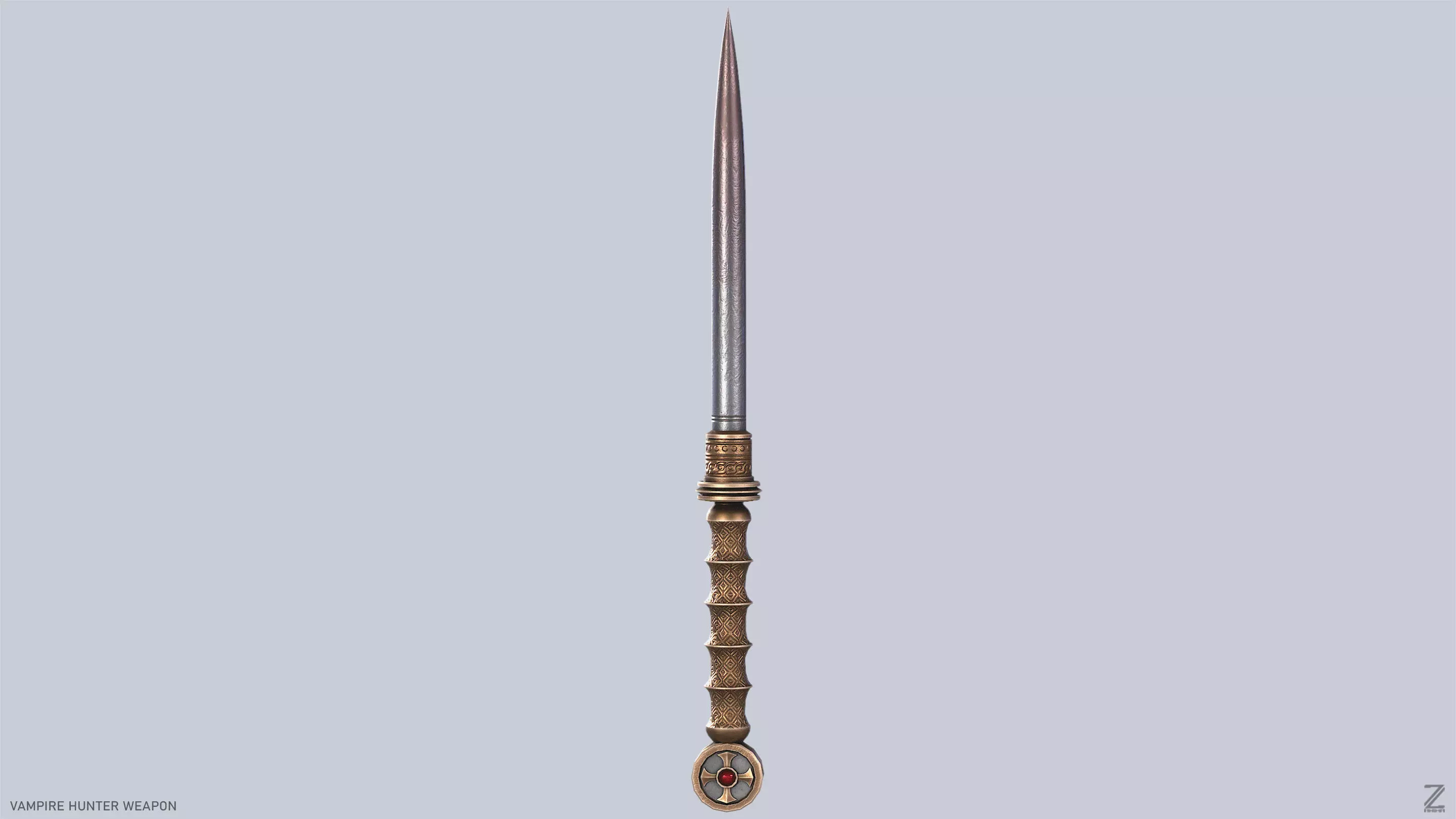 Vampire hunter weapon Low-poly 3D model_4
