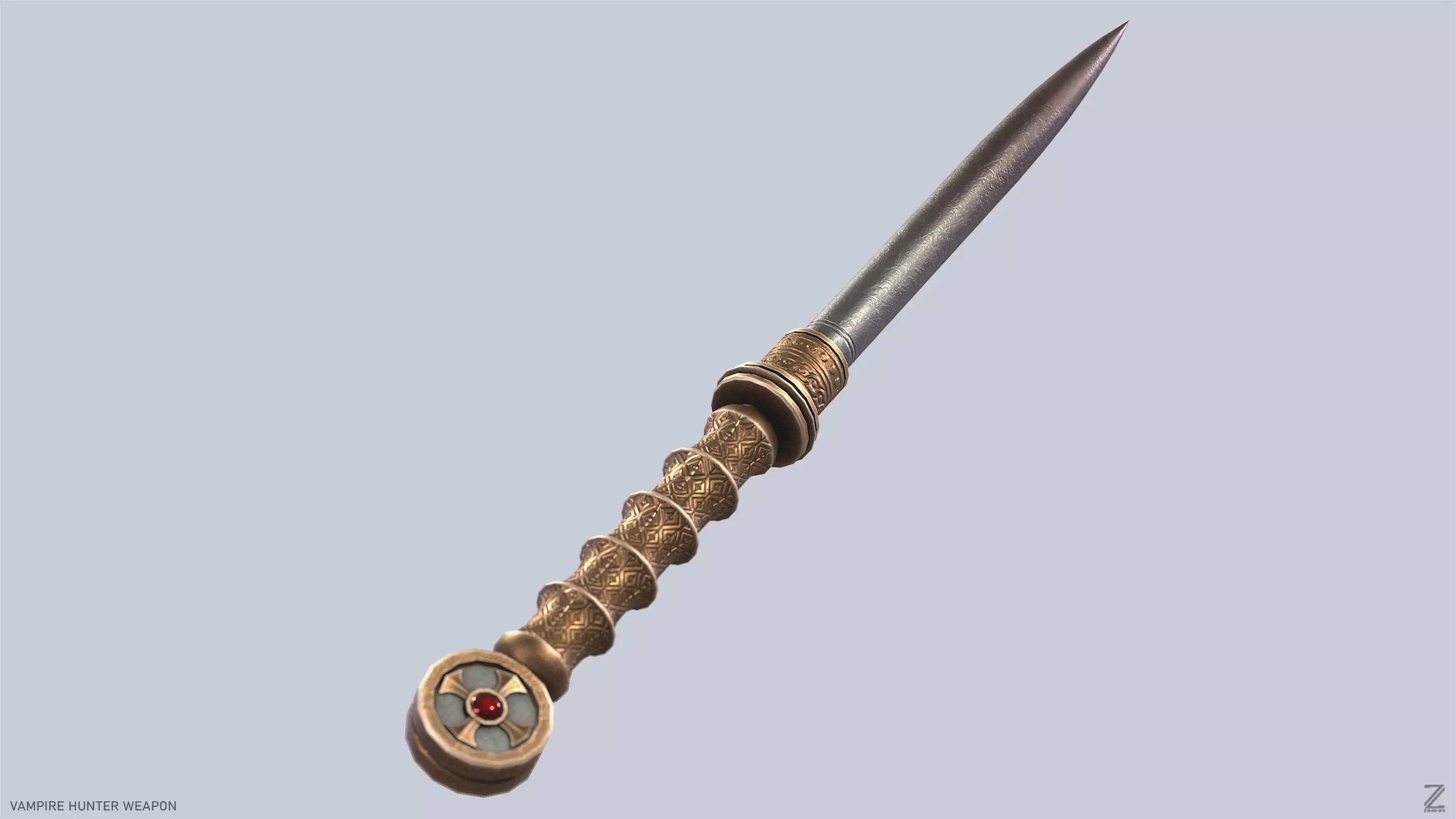 Vampire hunter weapon Low-poly 3D model_6