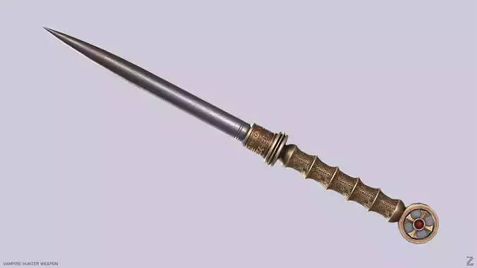 Vampire hunter weapon Low-poly 3D model