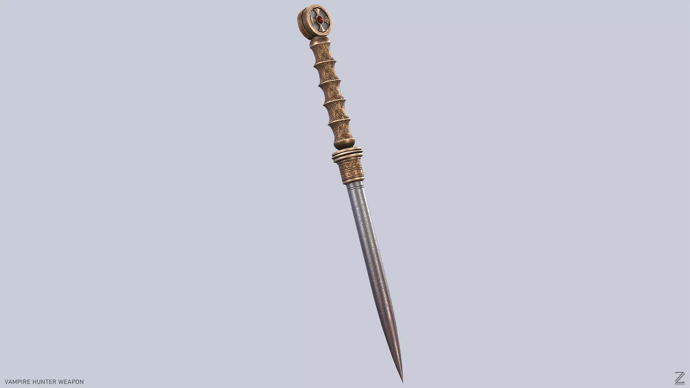 Vampire hunter weapon Low-poly 3D model_8