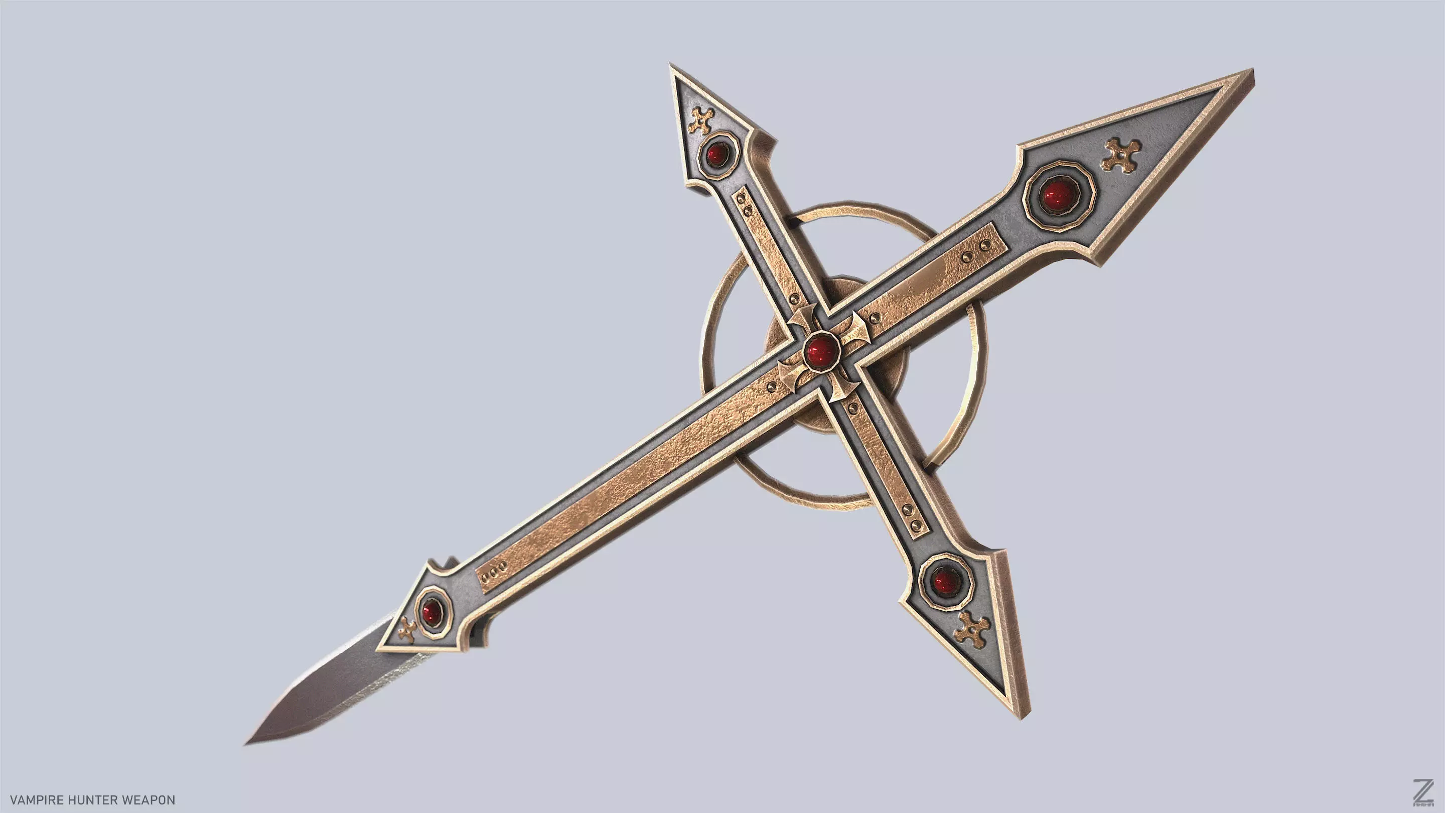 Vampire hunter weapon Low-poly 3D model_7