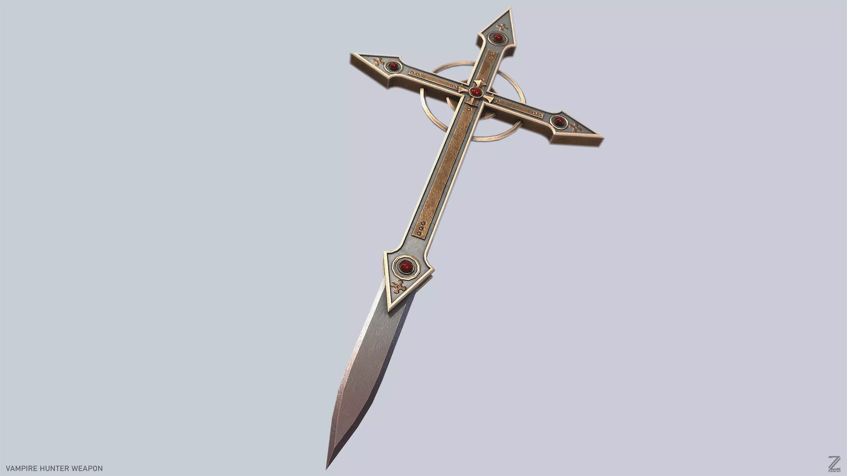 Vampire hunter weapon Low-poly 3D model_5