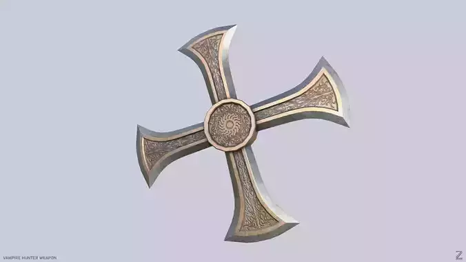Vampire hunter weapon Low-poly 3D model