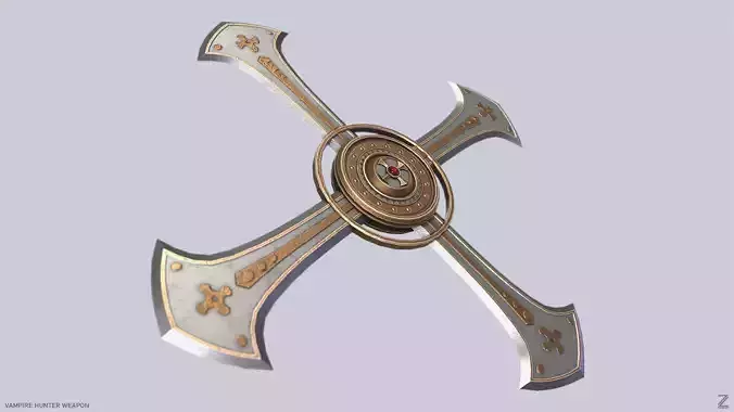 Vampire hunter weapon Low-poly 3D model