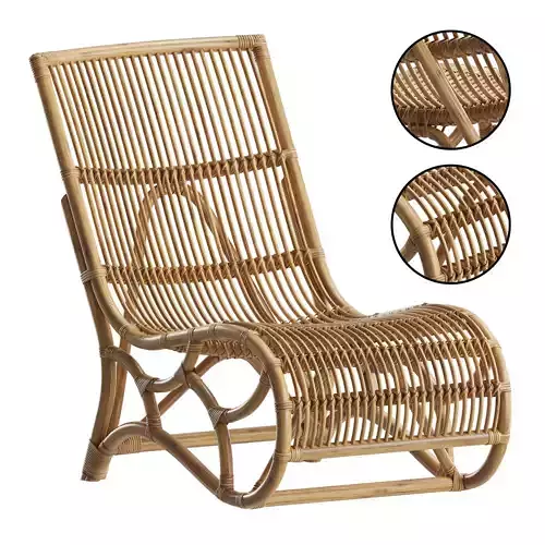 Vernell Rattan Accent Chair 3D model