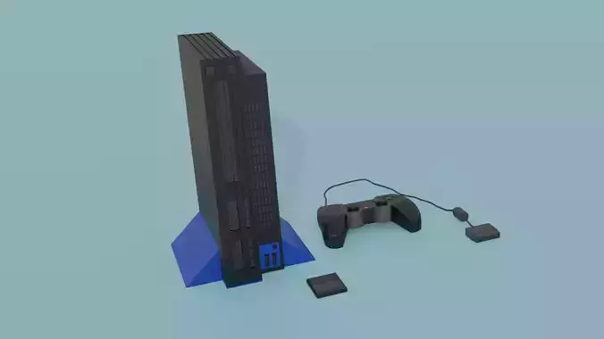 Low Poly Playstation 2 FAT Low-poly 3D model