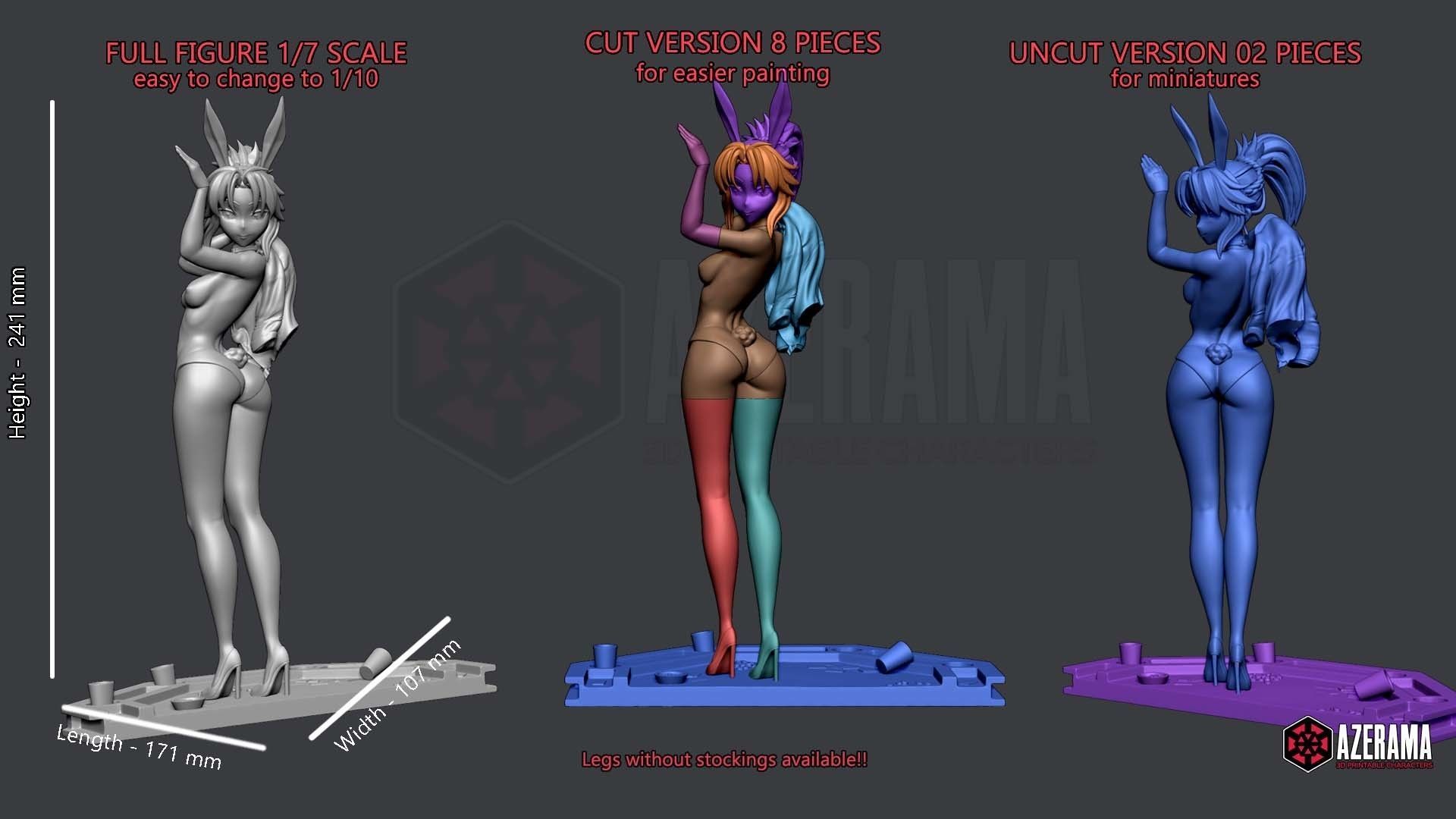 MORDRED BUNNYGIRL NSFW - STL READY FOR 3D PRINTING 3D print model_1