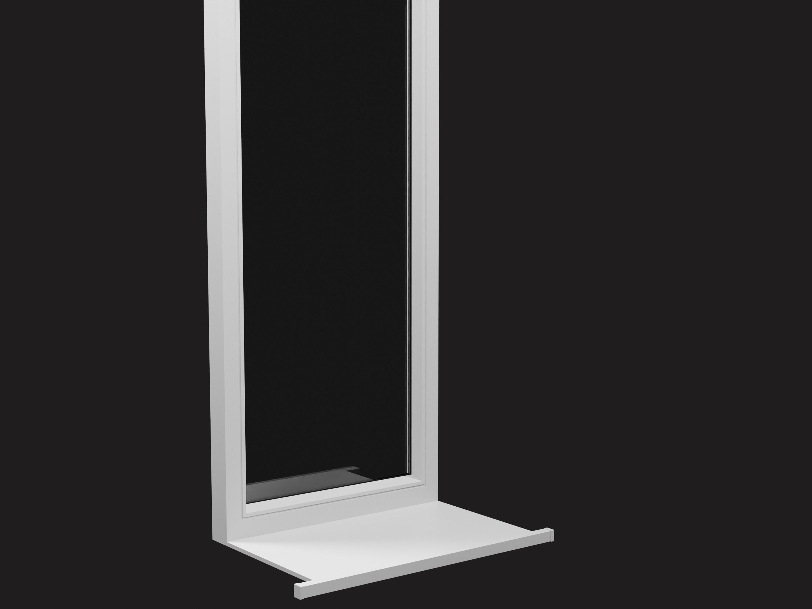 fixed plastic window Low-poly 3D model_2