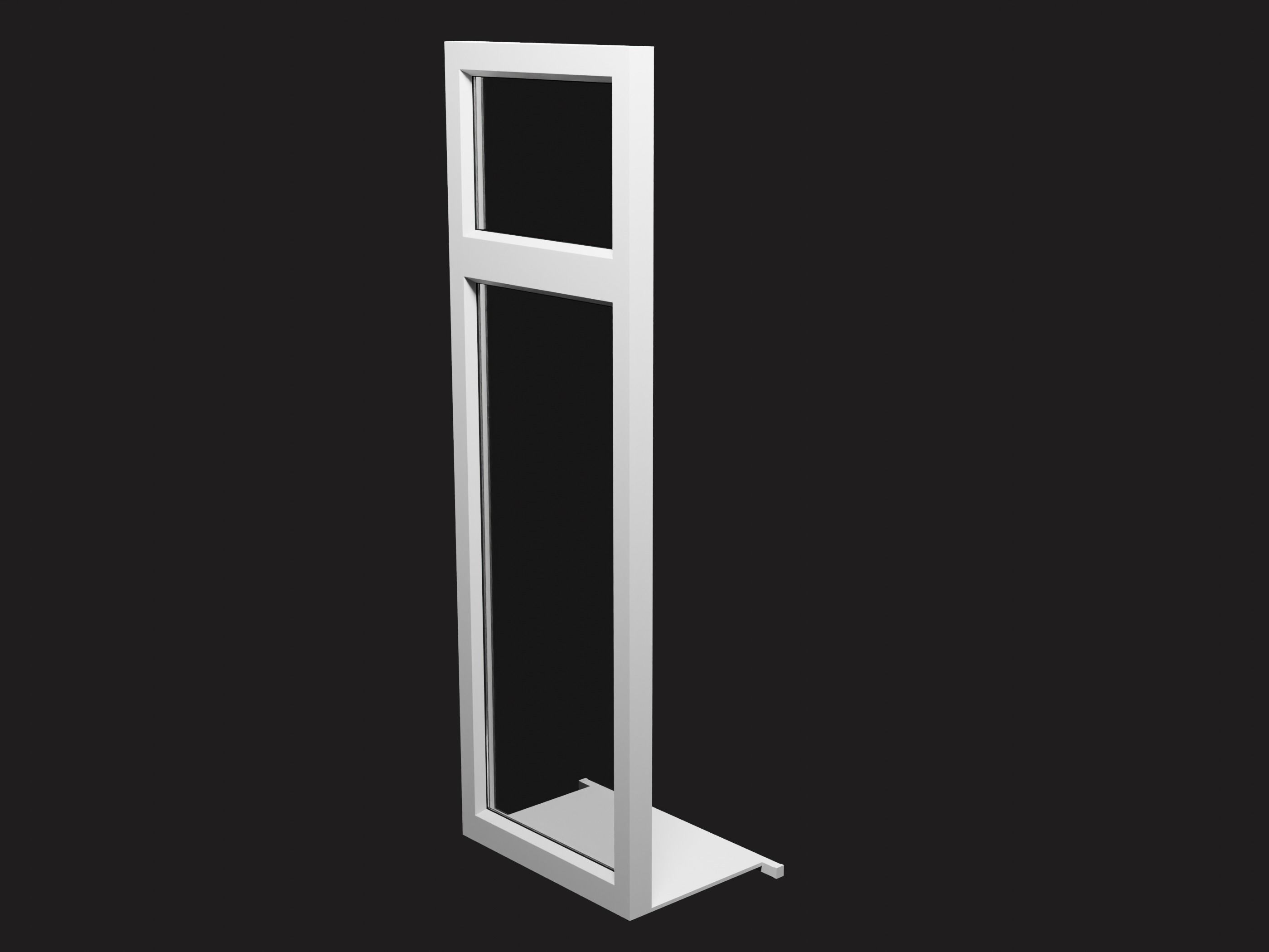 fixed plastic window Low-poly 3D model_1