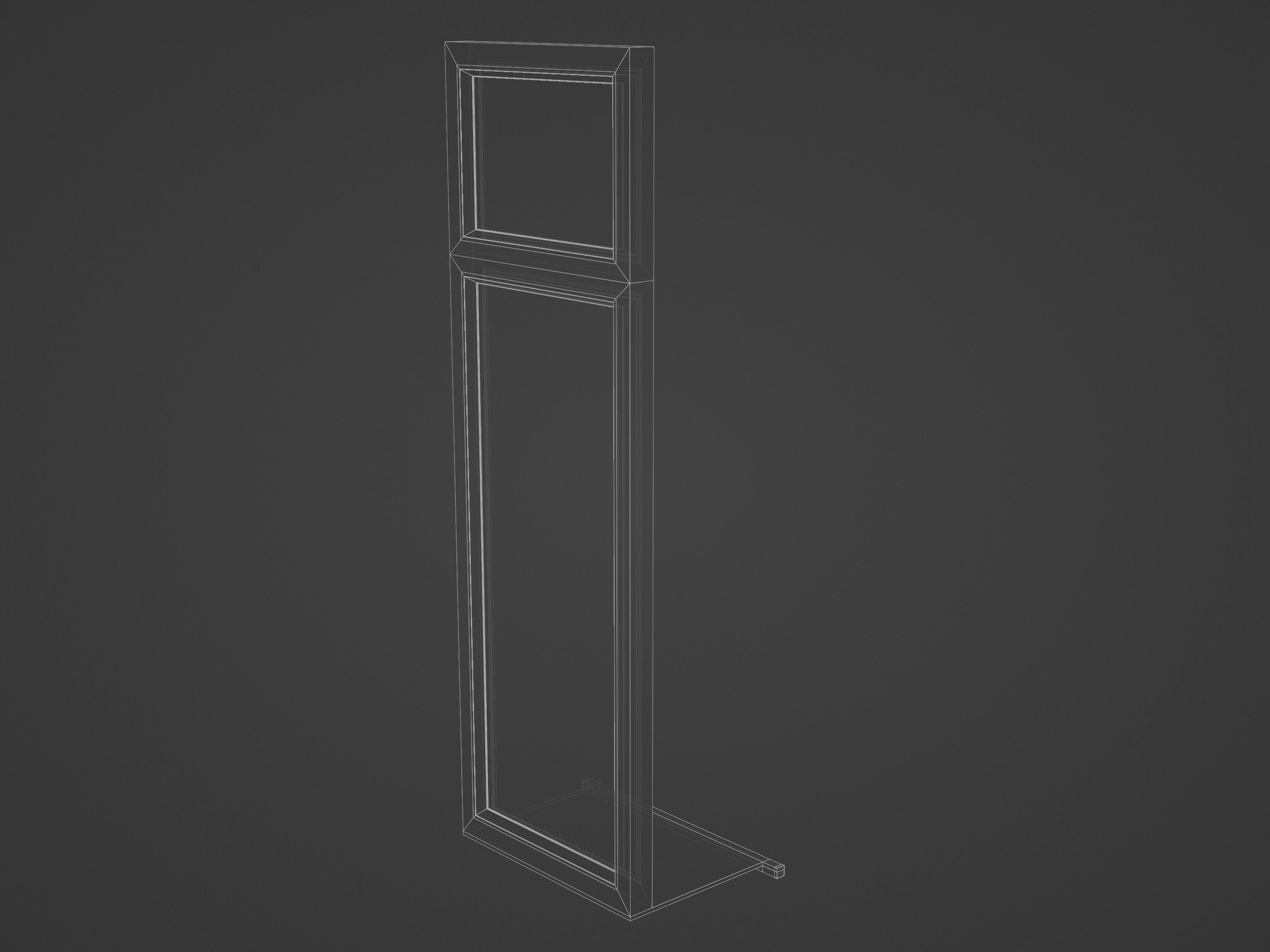 fixed plastic window Low-poly 3D model_5