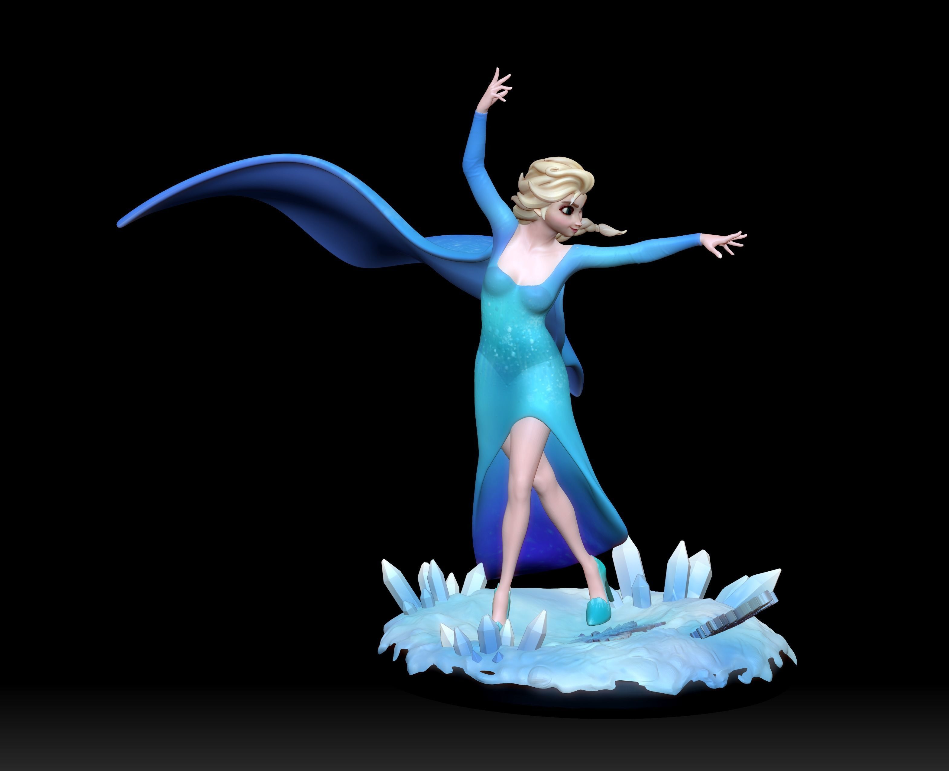 Elsa - Frozen Fan art 3D print model  3D print model_8