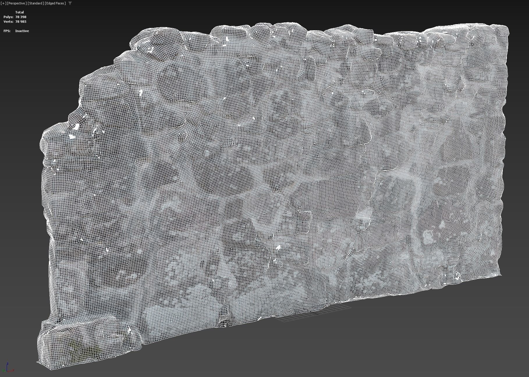 Old castle wall part H Low-poly 3D model_6