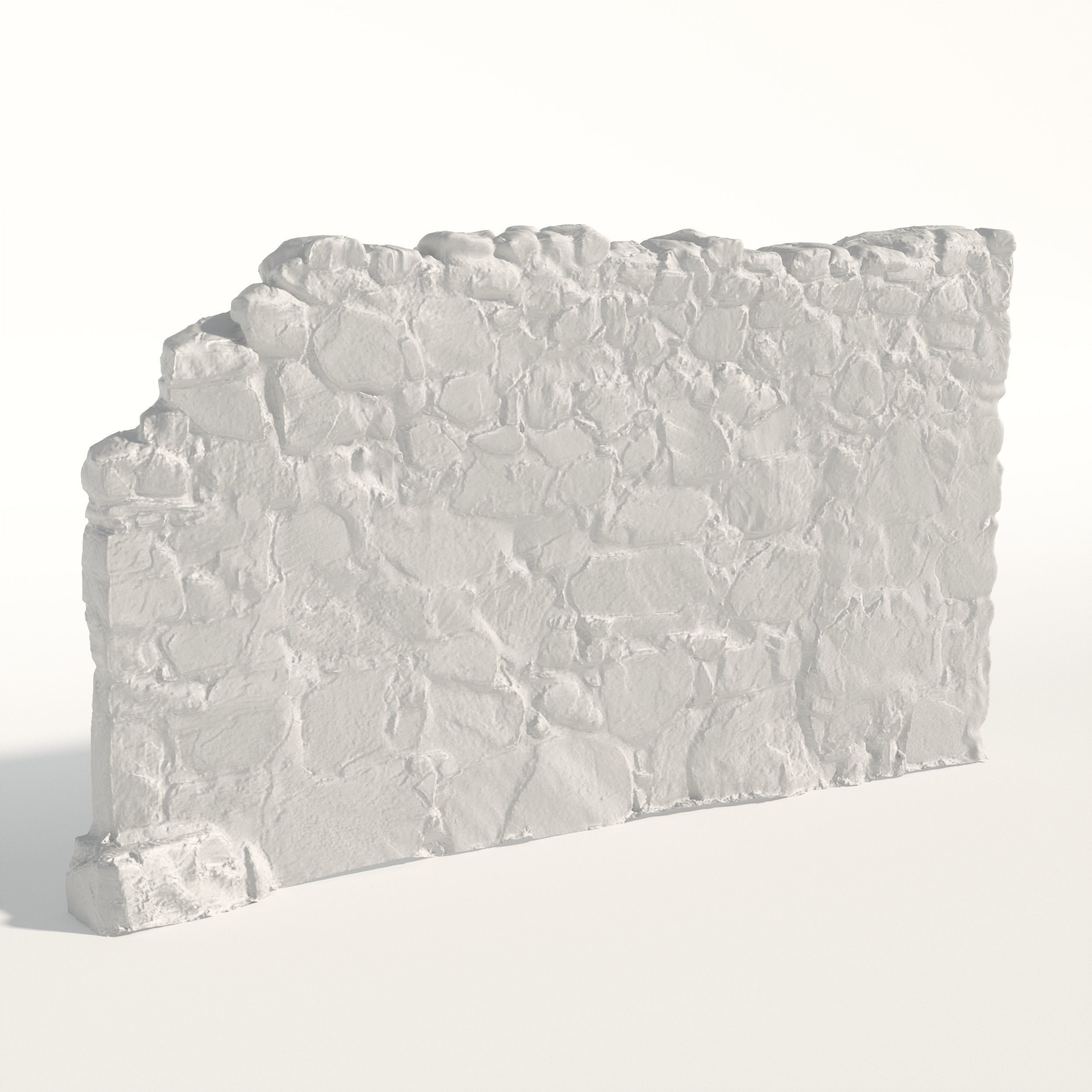 Old castle wall part H Low-poly 3D model_2