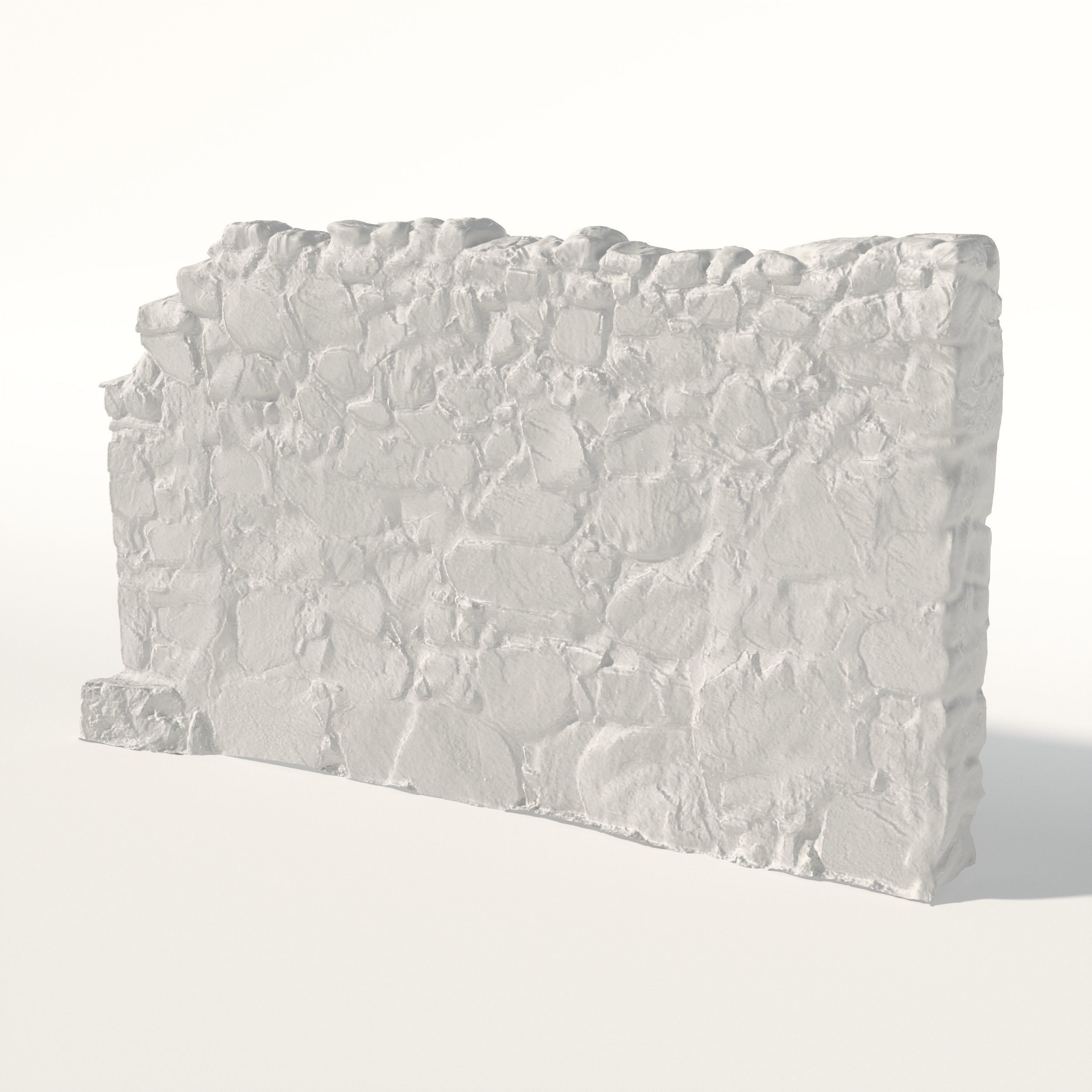 Old castle wall part H Low-poly 3D model_4
