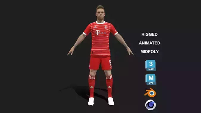 3D Rigged Joshua Kimmich Bayern Munich 2023