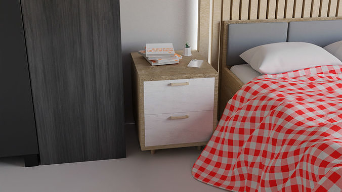 Modern Bedroom Interior by Nikdox 3D model 7