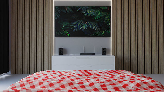 Modern Bedroom Interior by Nikdox 3D model 5