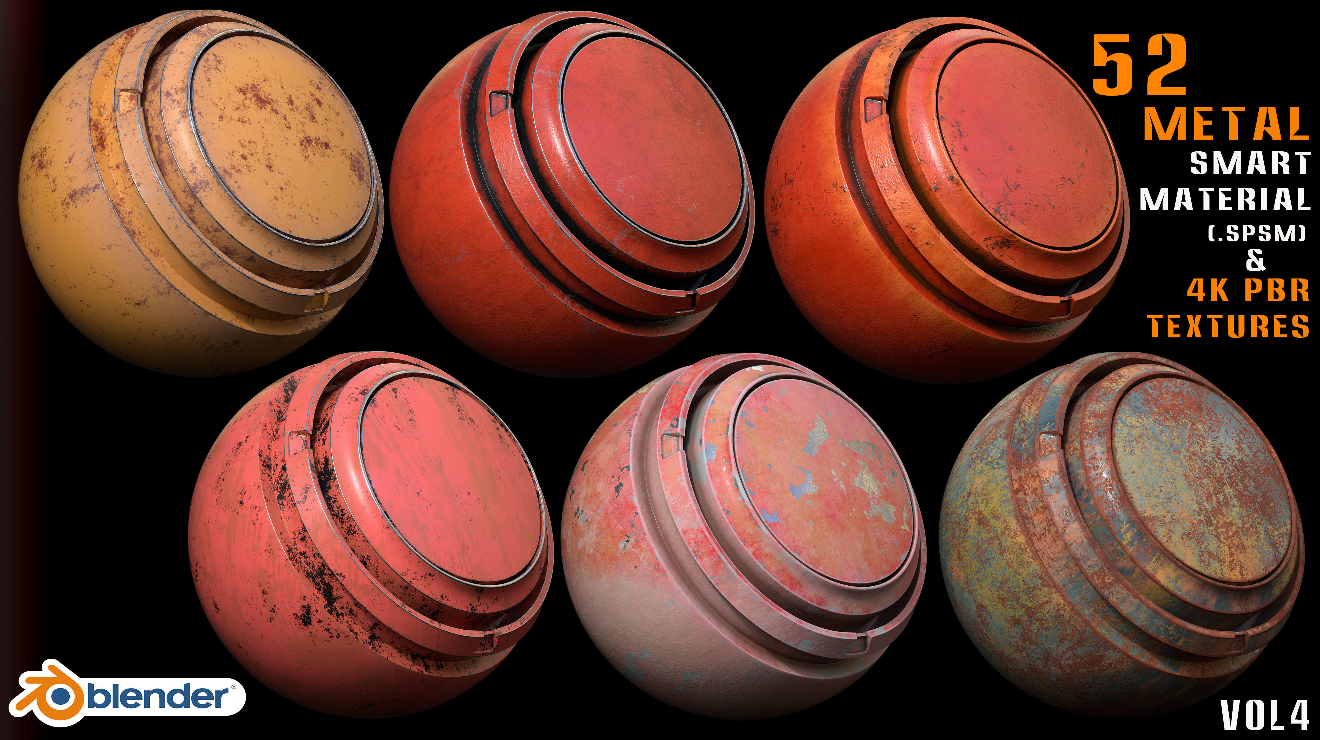 52 Metal Smart Materials and 4k Pbr Textures -Vol 4 Texture_9