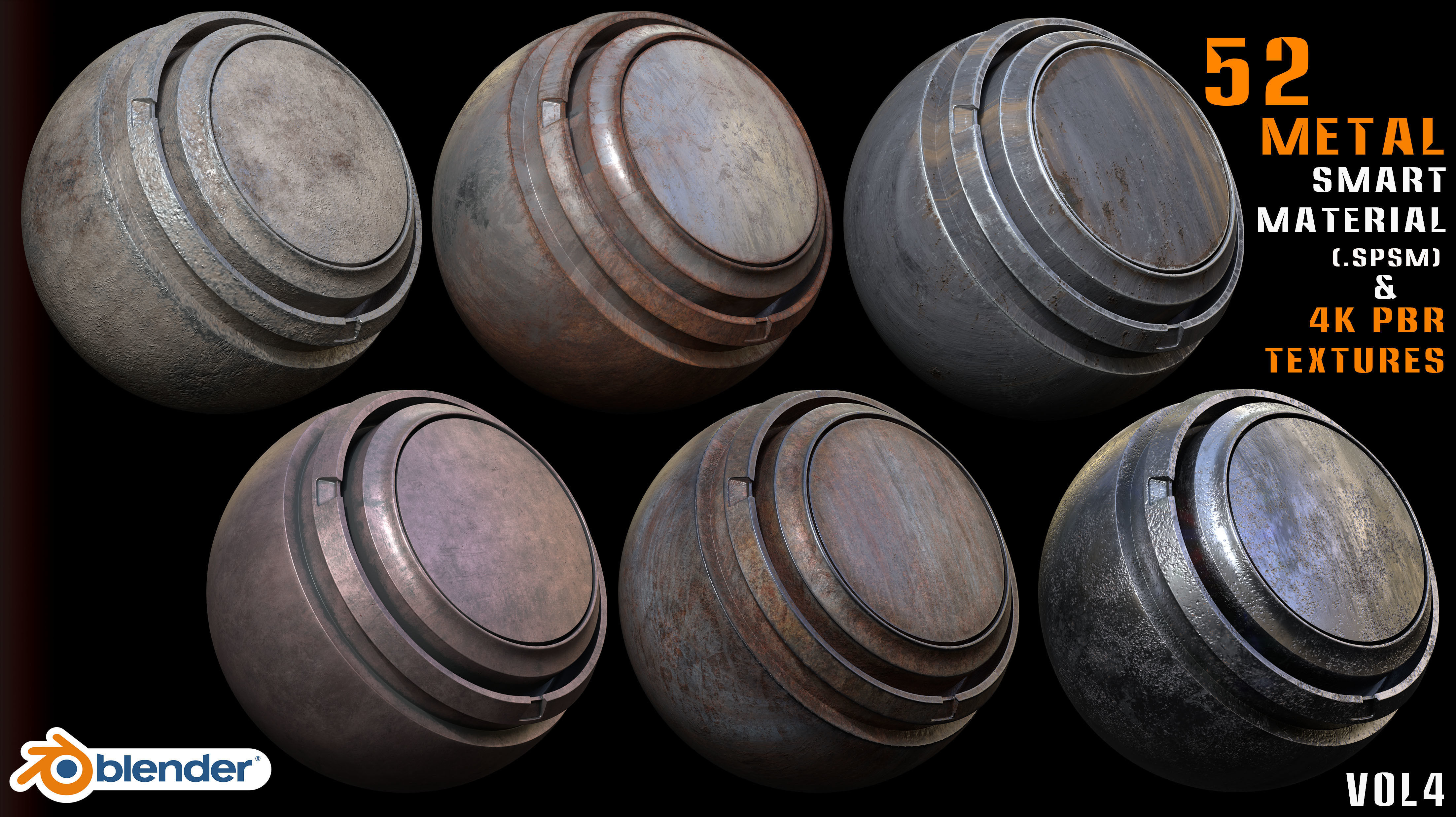 52 Metal Smart Materials and 4k Pbr Textures -Vol 4 Texture_3