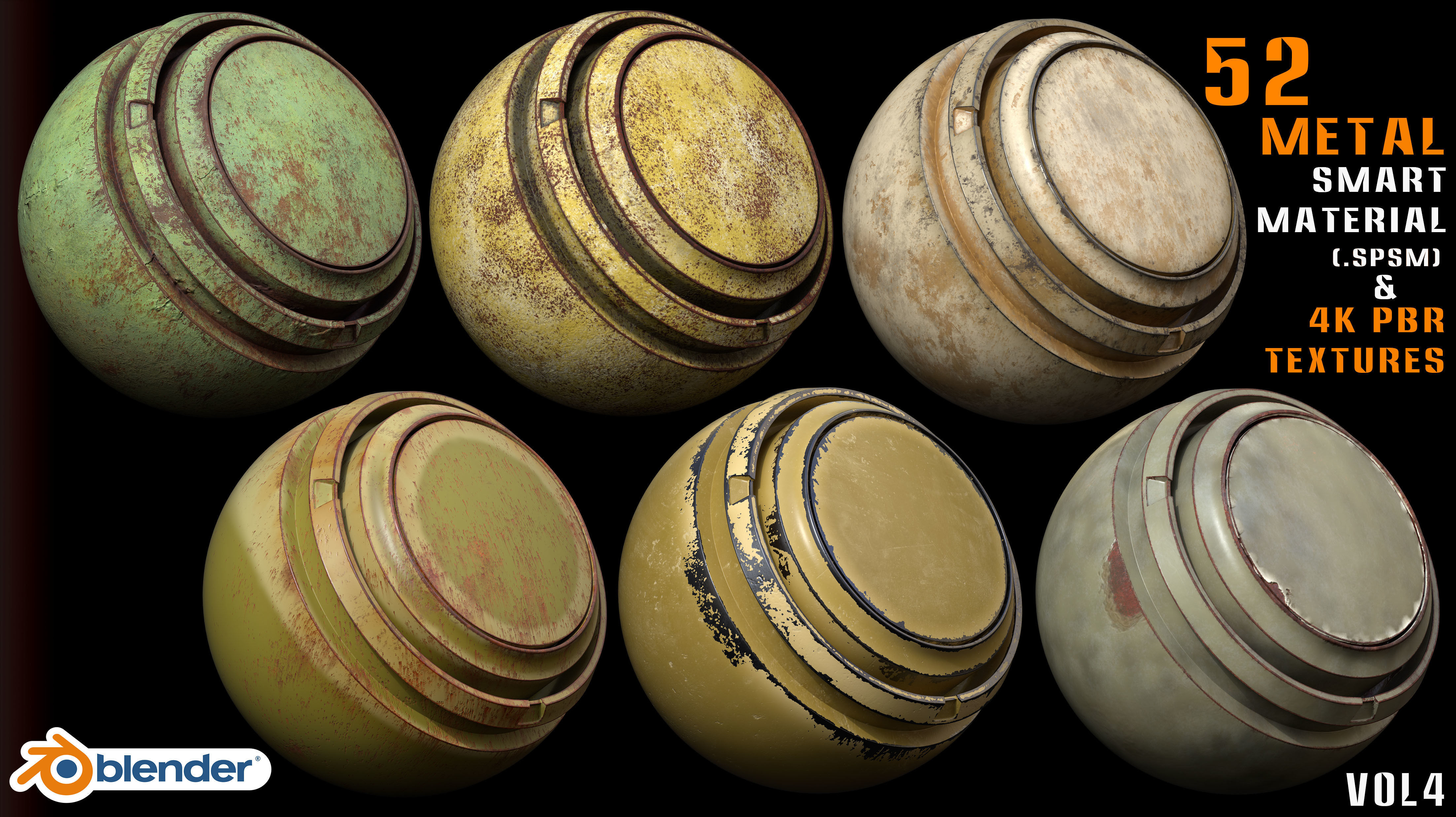 52 Metal Smart Materials and 4k Pbr Textures -Vol 4 Texture_10