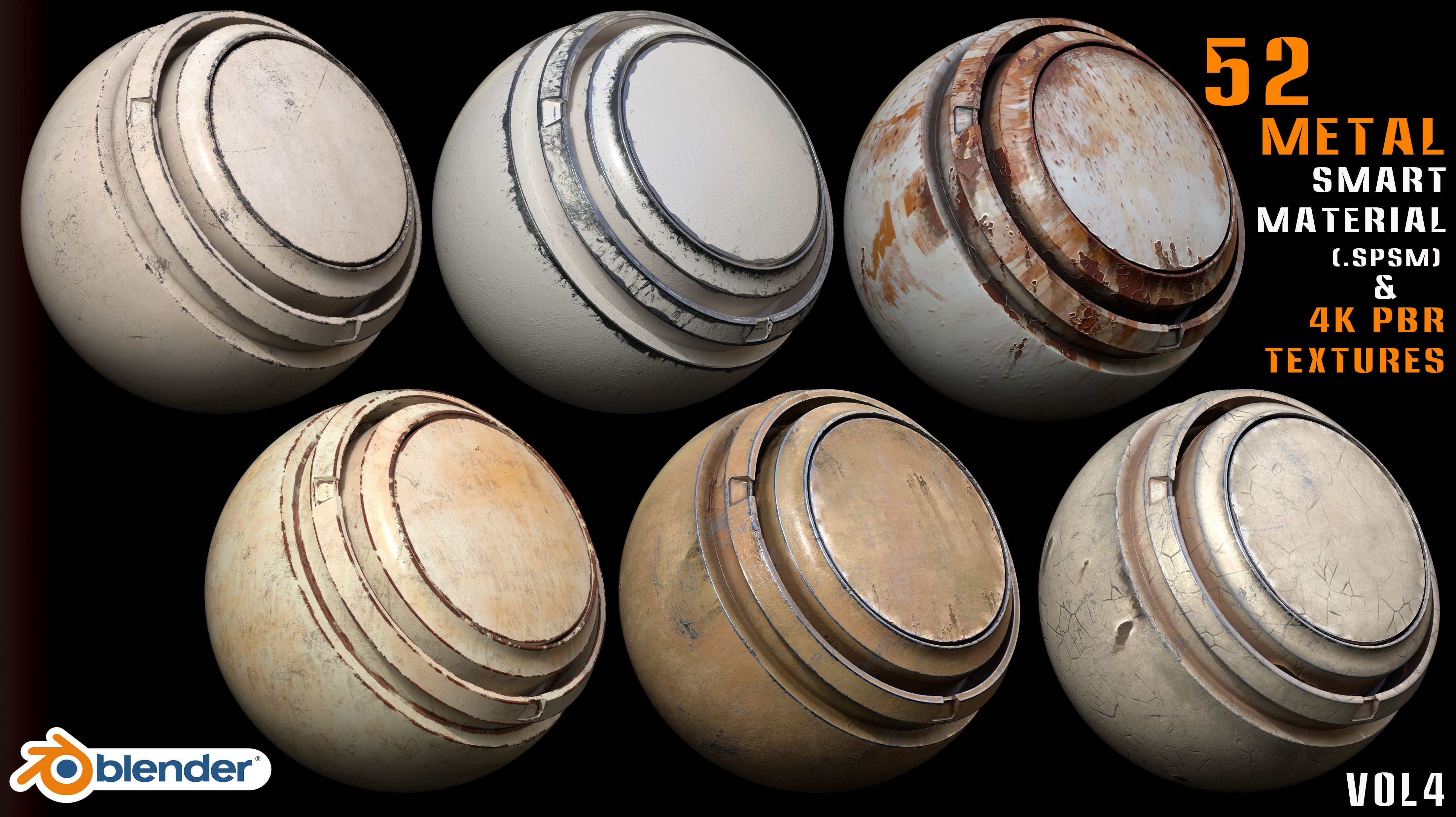 52 Metal Smart Materials and 4k Pbr Textures -Vol 4 Texture_2