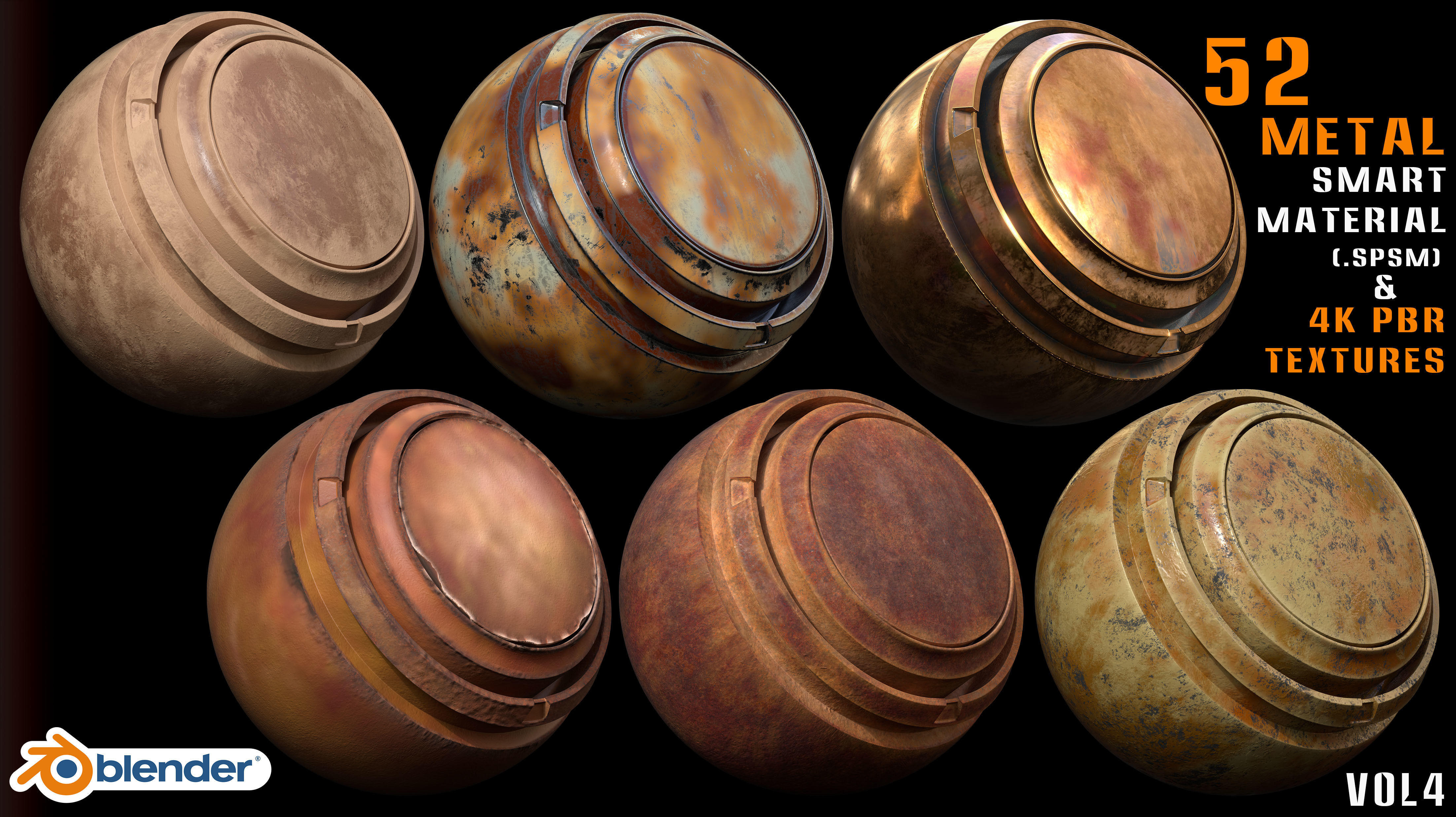 52 Metal Smart Materials and 4k Pbr Textures -Vol 4 Texture_7