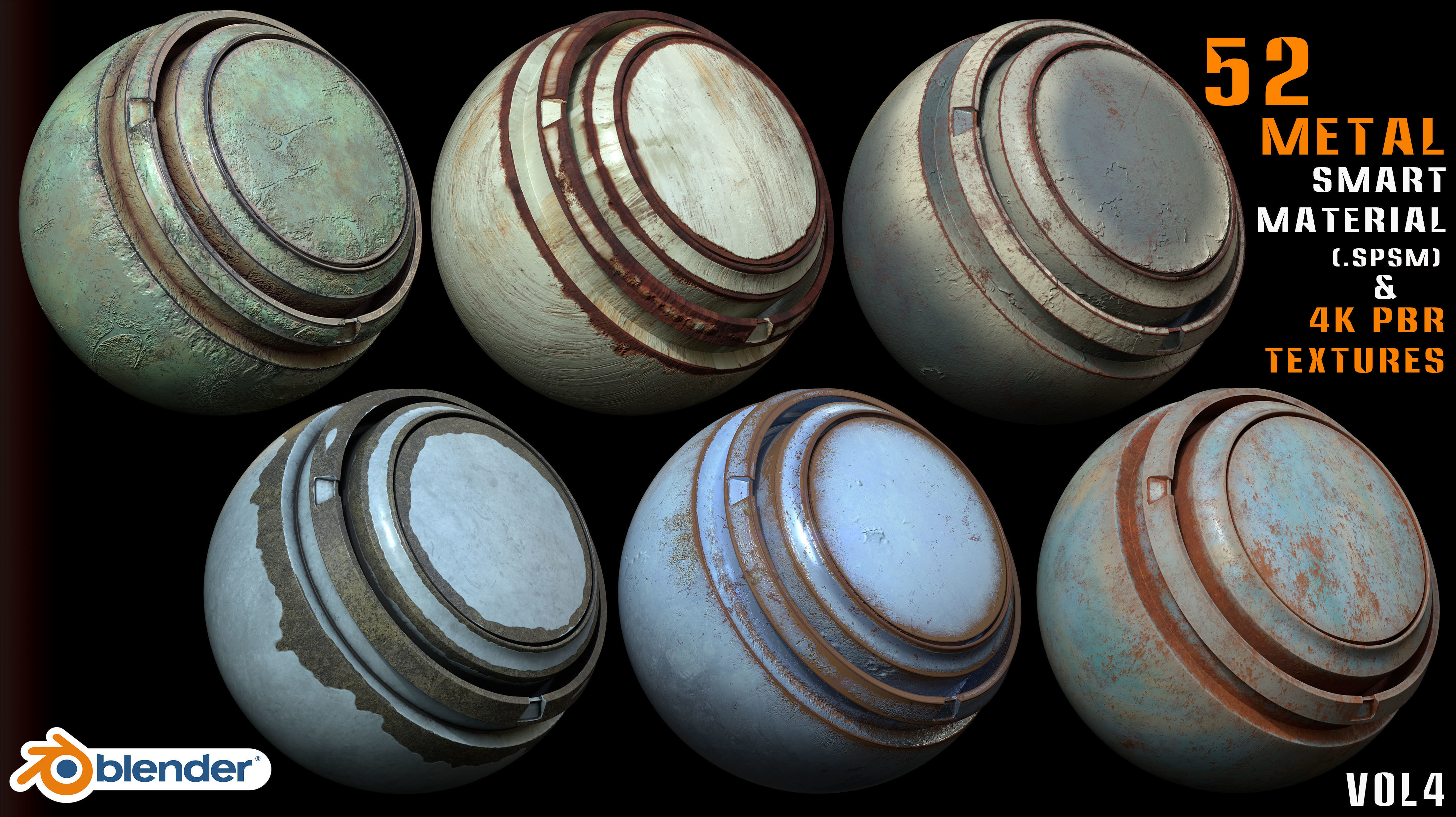 52 Metal Smart Materials and 4k Pbr Textures -Vol 4 Texture_11