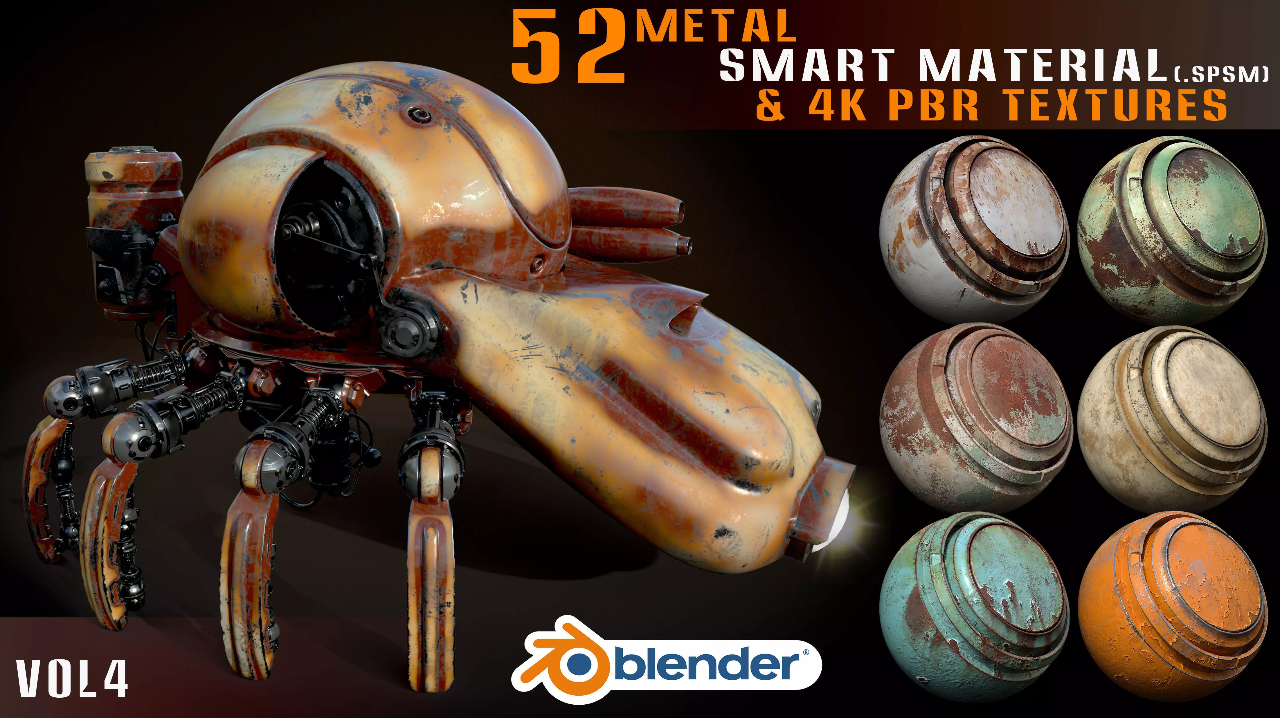 52 Metal Smart Materials and 4k Pbr Textures -Vol 4 Texture_0